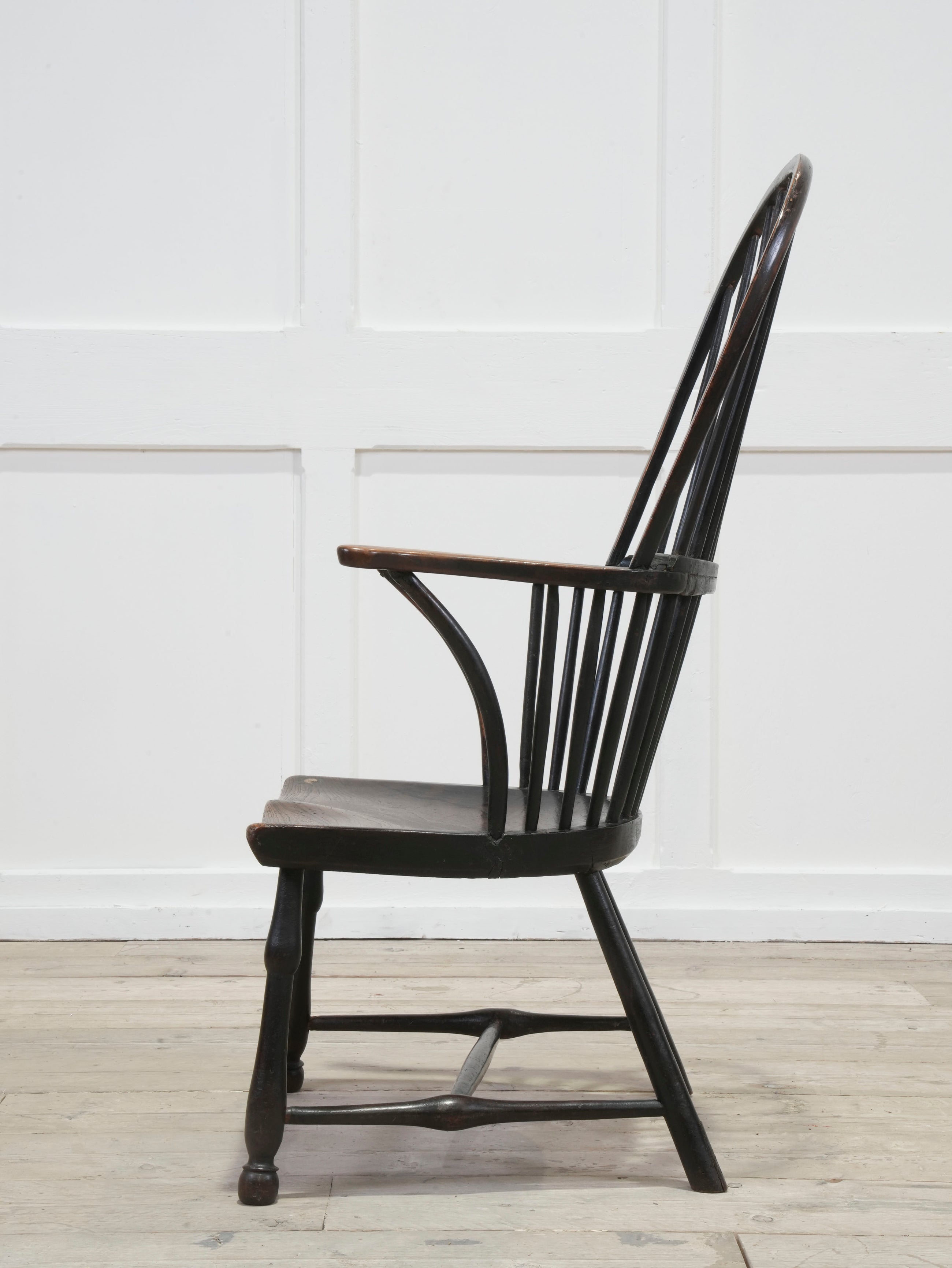 A Late 18th Century Painted Bow Backed Windsor Armchair