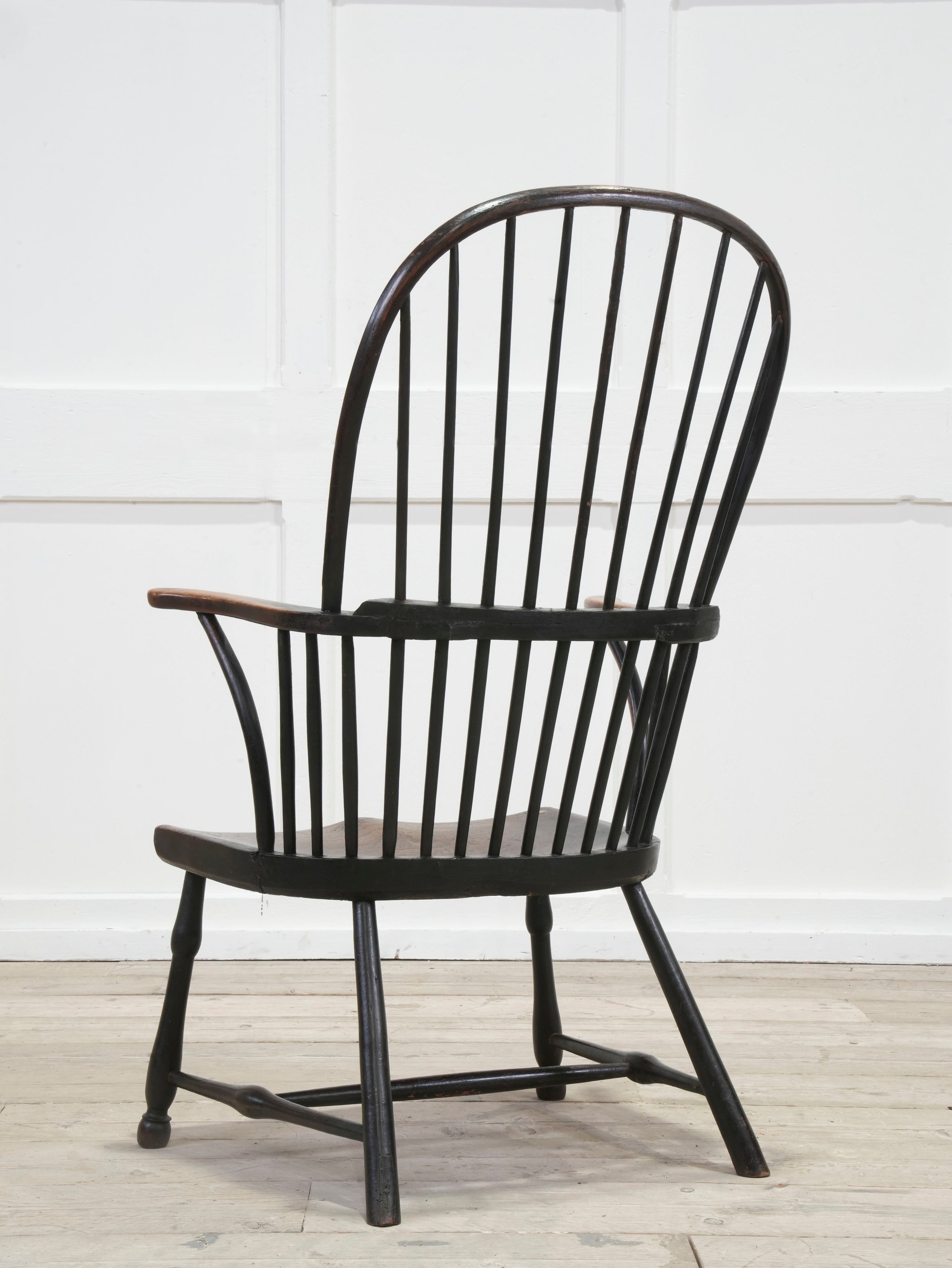 A Late 18th Century Painted Bow Backed Windsor Armchair