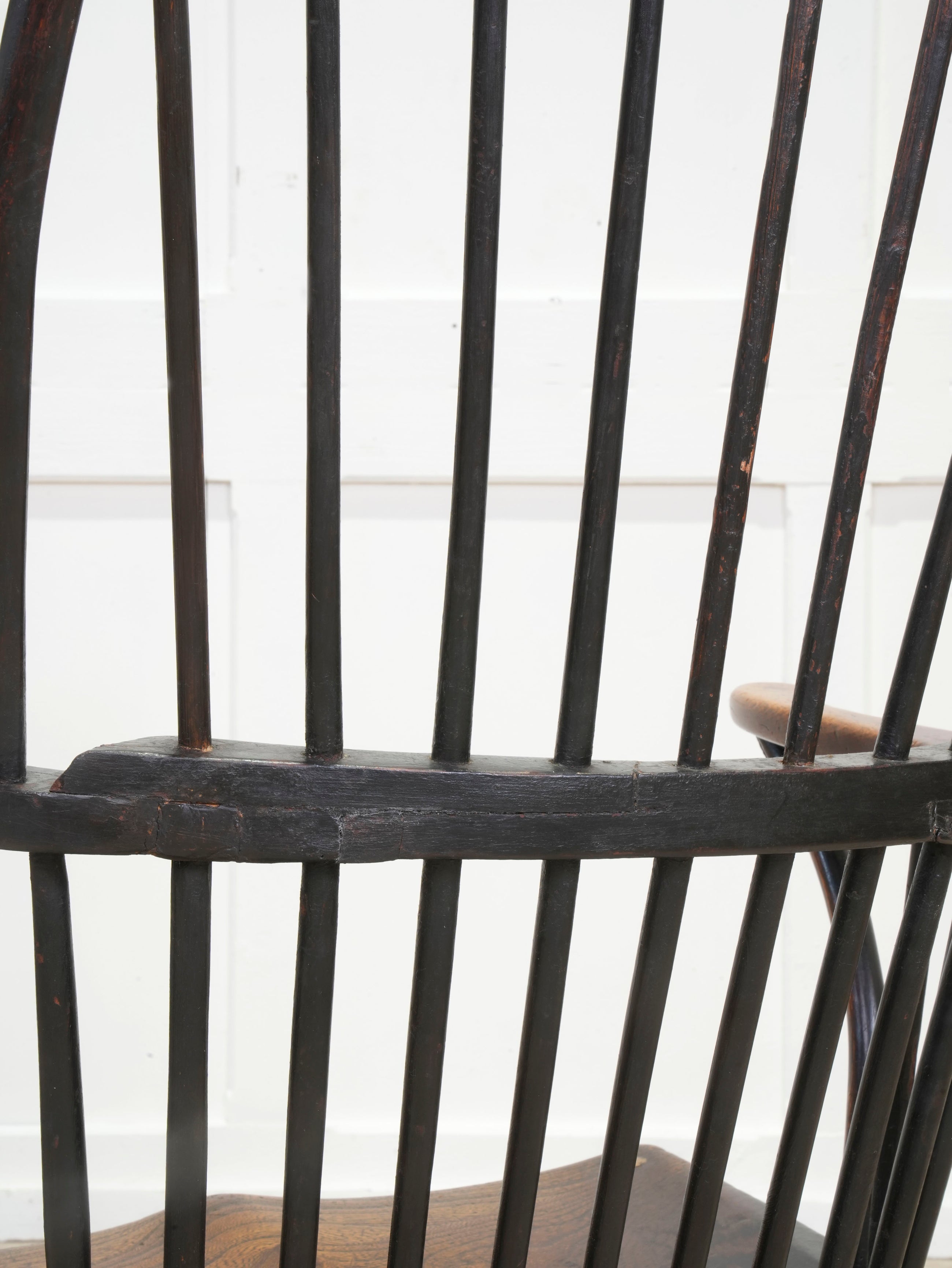 A Late 18th Century Painted Bow Backed Windsor Armchair