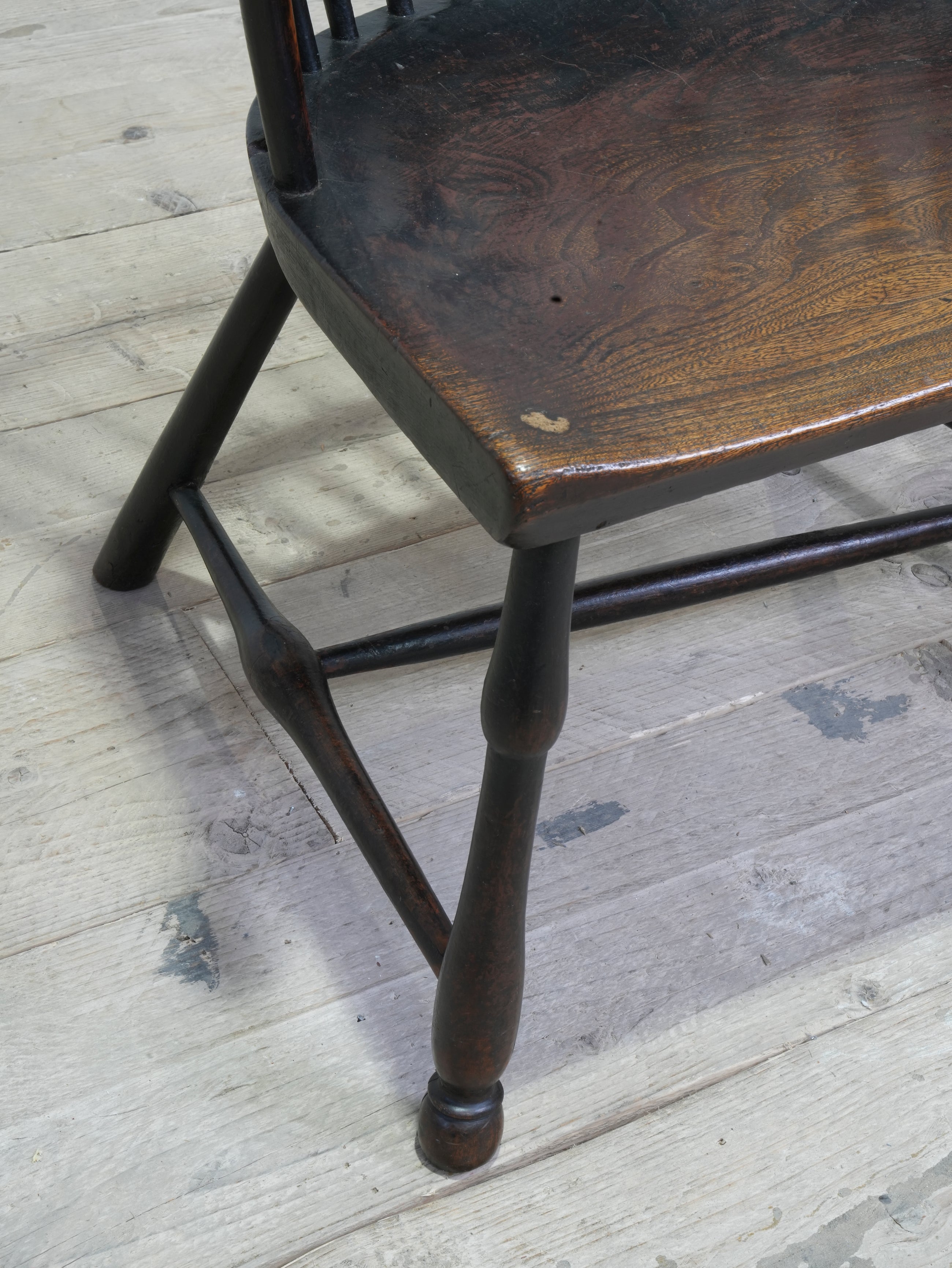 A Late 18th Century Painted Bow Backed Windsor Armchair