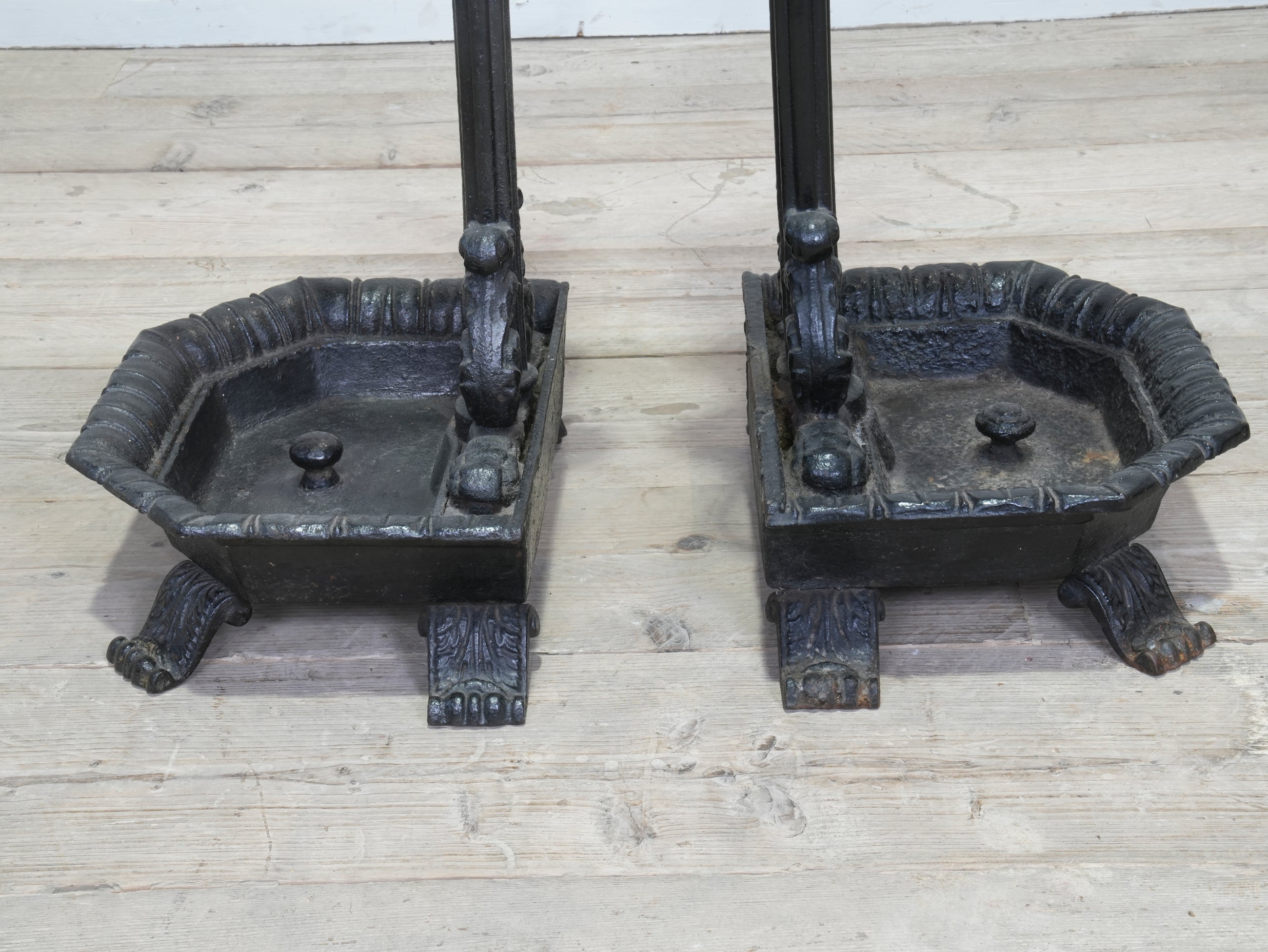Two Late Regency Cast Iron Hat, Coat & Stick Stands