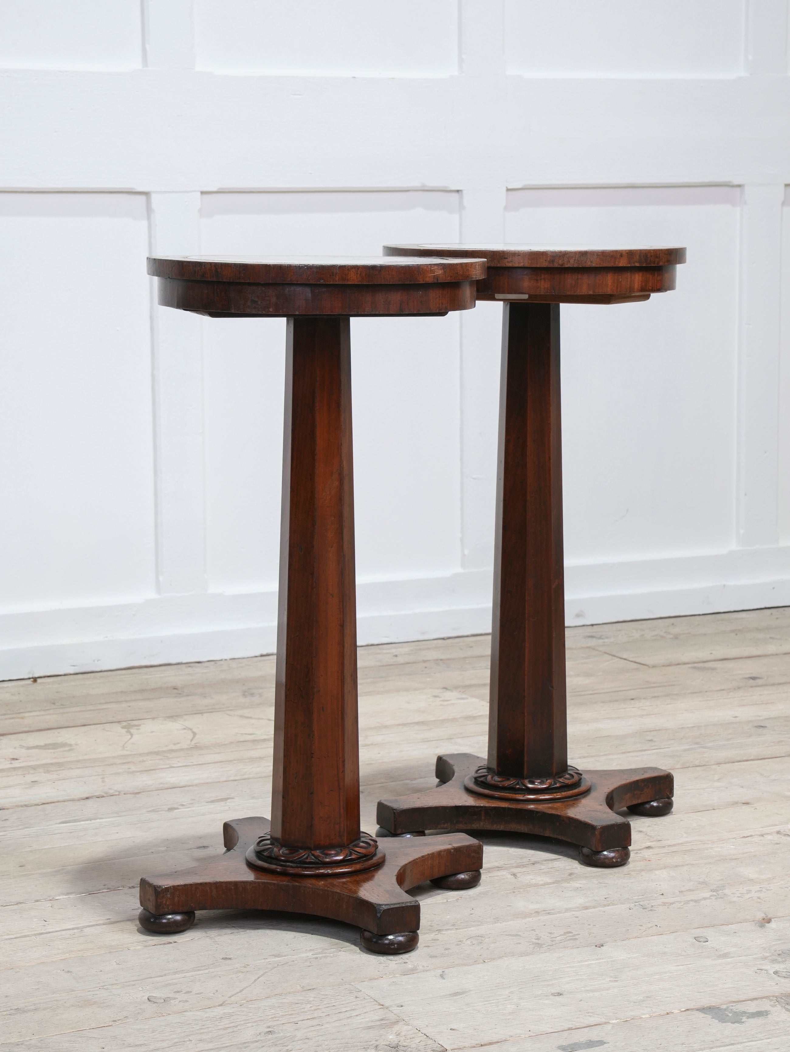 A Pair of 19th Century Mahogany & Marble Side Tables