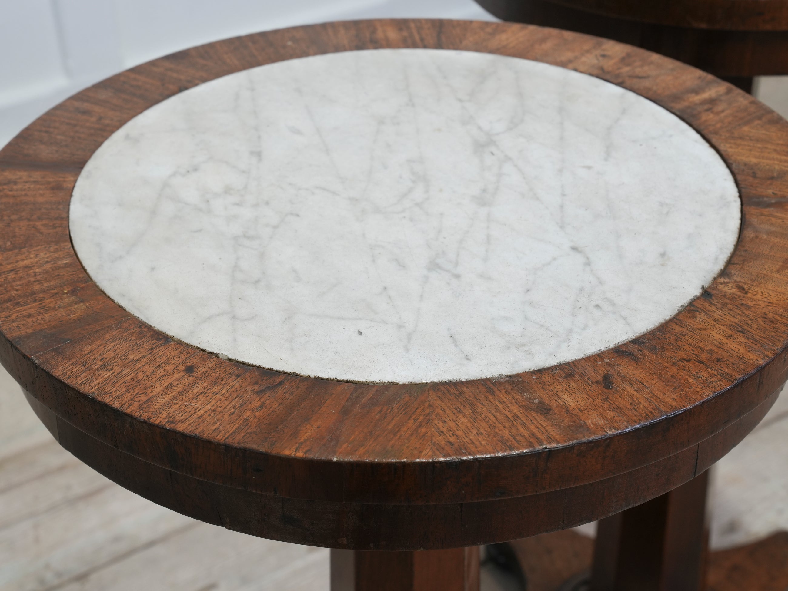 A Pair of 19th Century Mahogany & Marble Side Tables