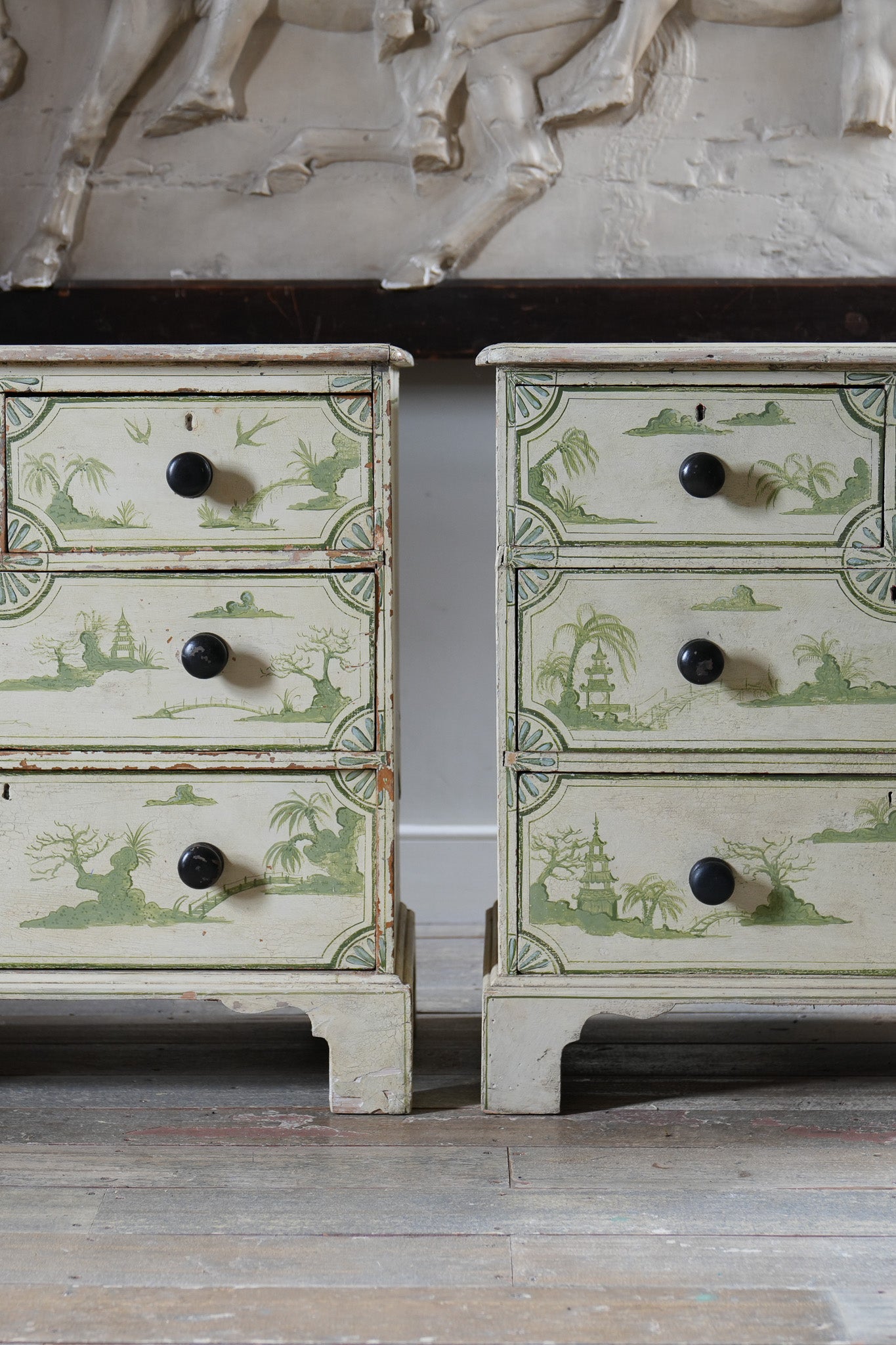 A Pair of Decorated 19th Century Chests