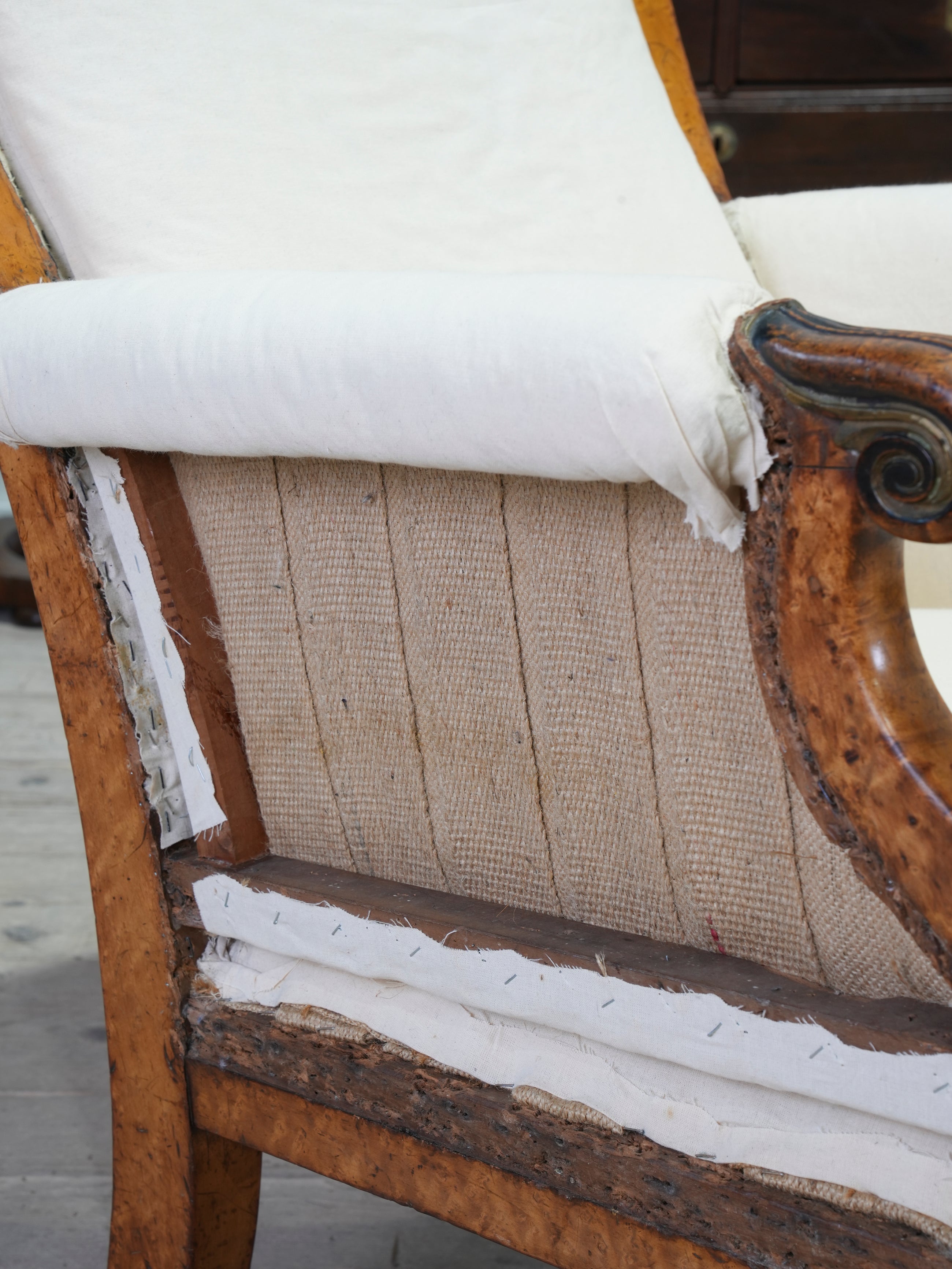 A William IV Burr Maple Armchair