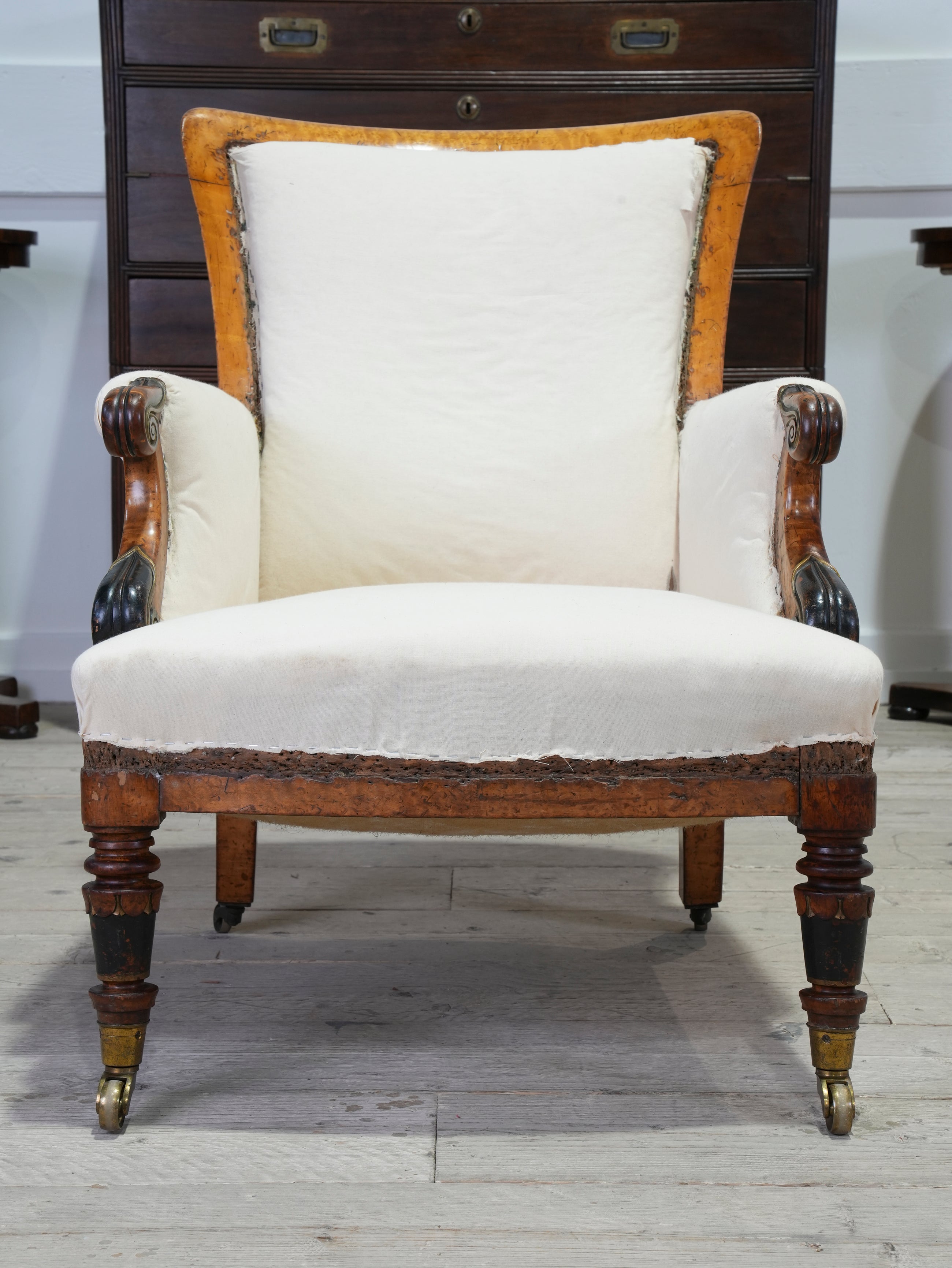 A William IV Burr Maple Armchair