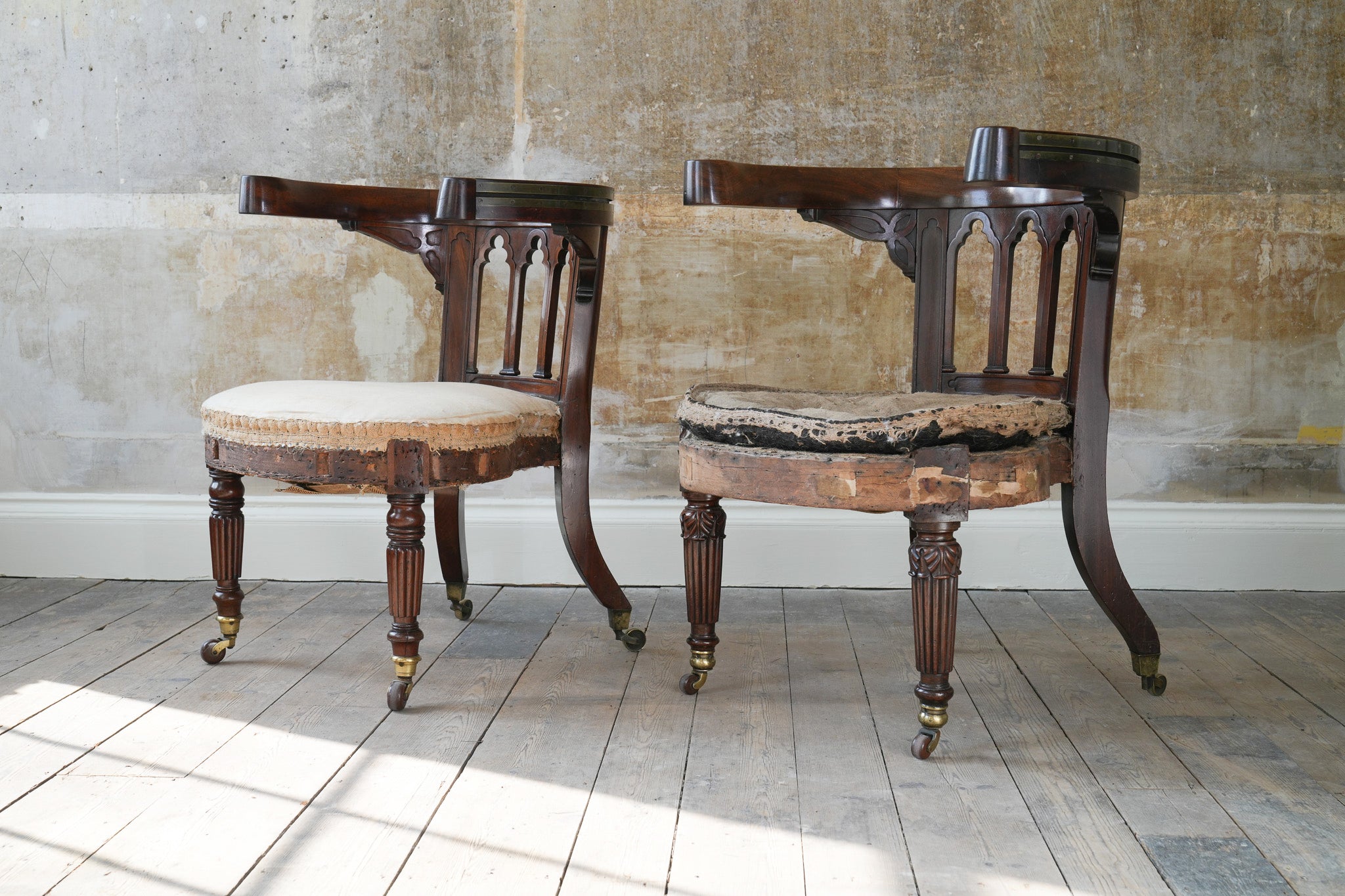A Pair of George IV Reading Chairs attributed to Morgan & Saunders