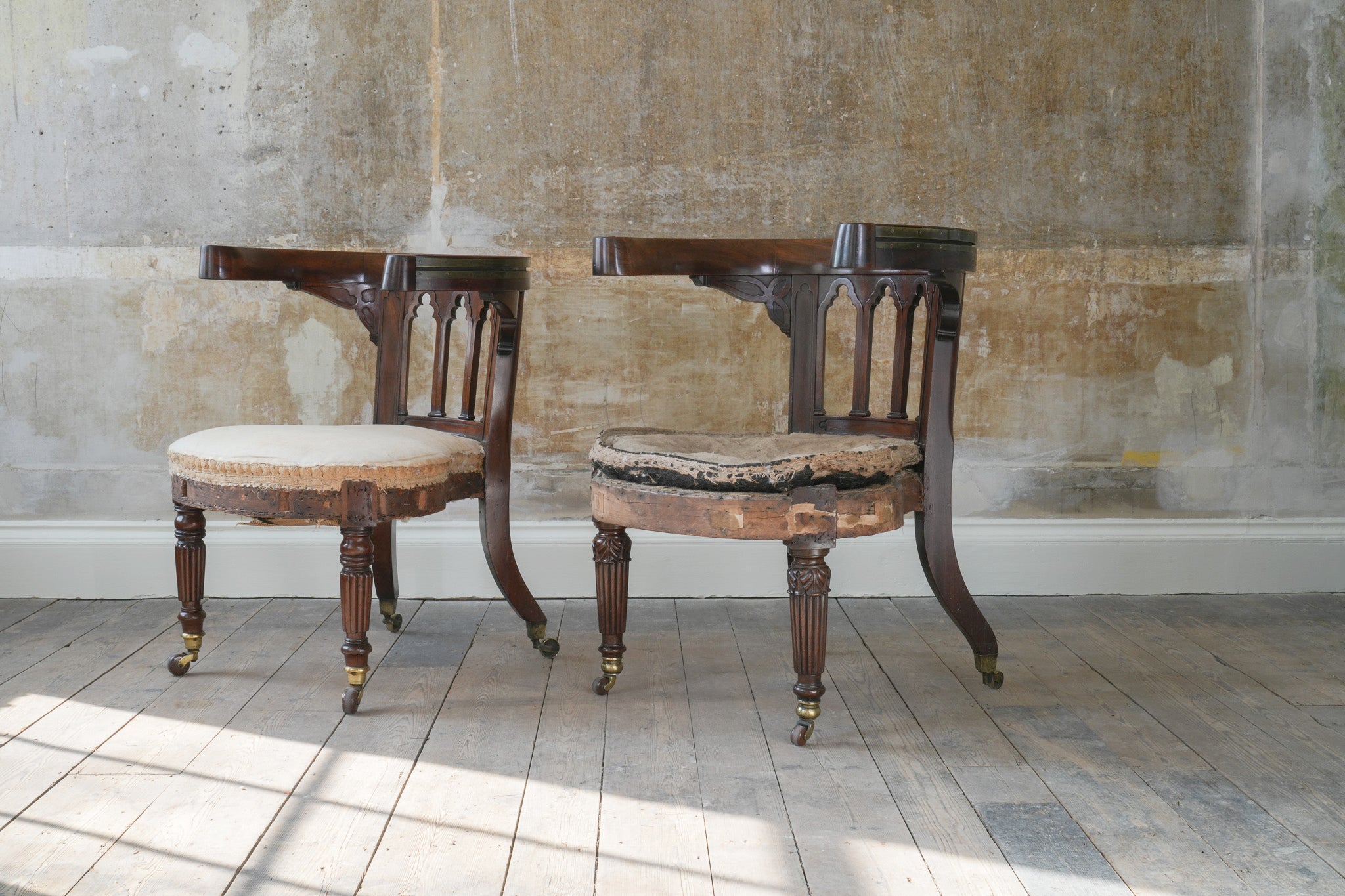 A Pair of George IV Reading Chairs attributed to Morgan & Saunders