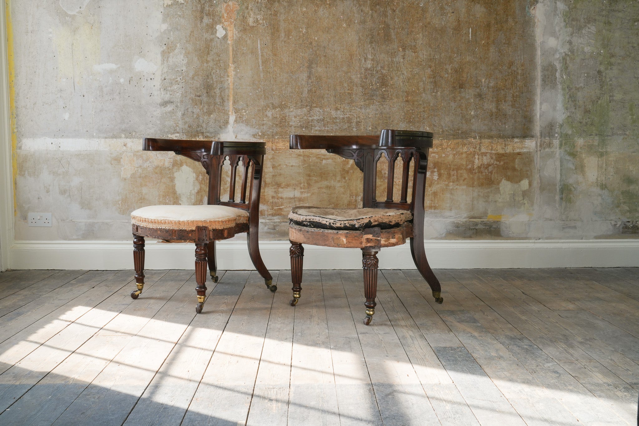 A Pair of George IV Reading Chairs attributed to Morgan & Saunders