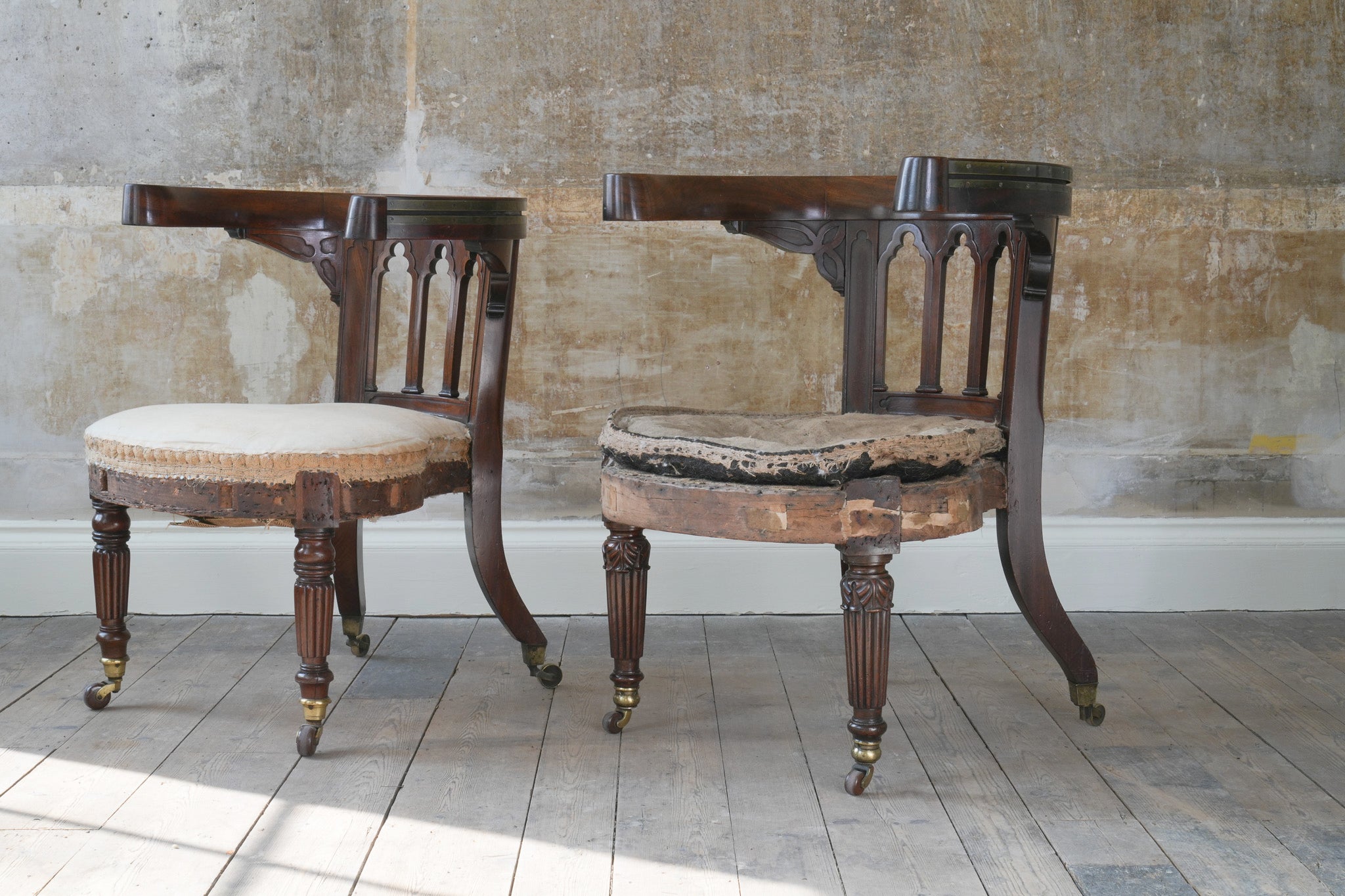 A Pair of George IV Reading Chairs attributed to Morgan & Saunders