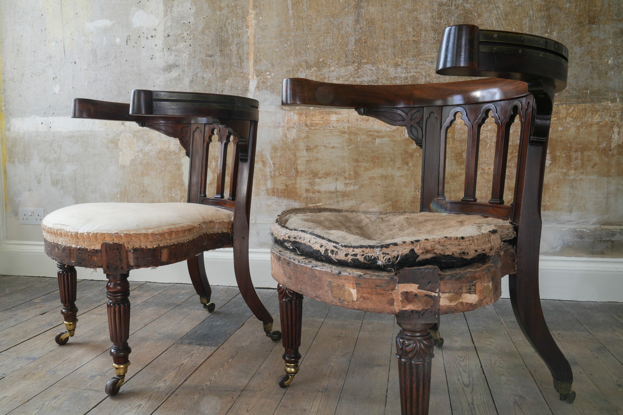 A Pair of George IV Reading Chairs attributed to Morgan & Saunders
