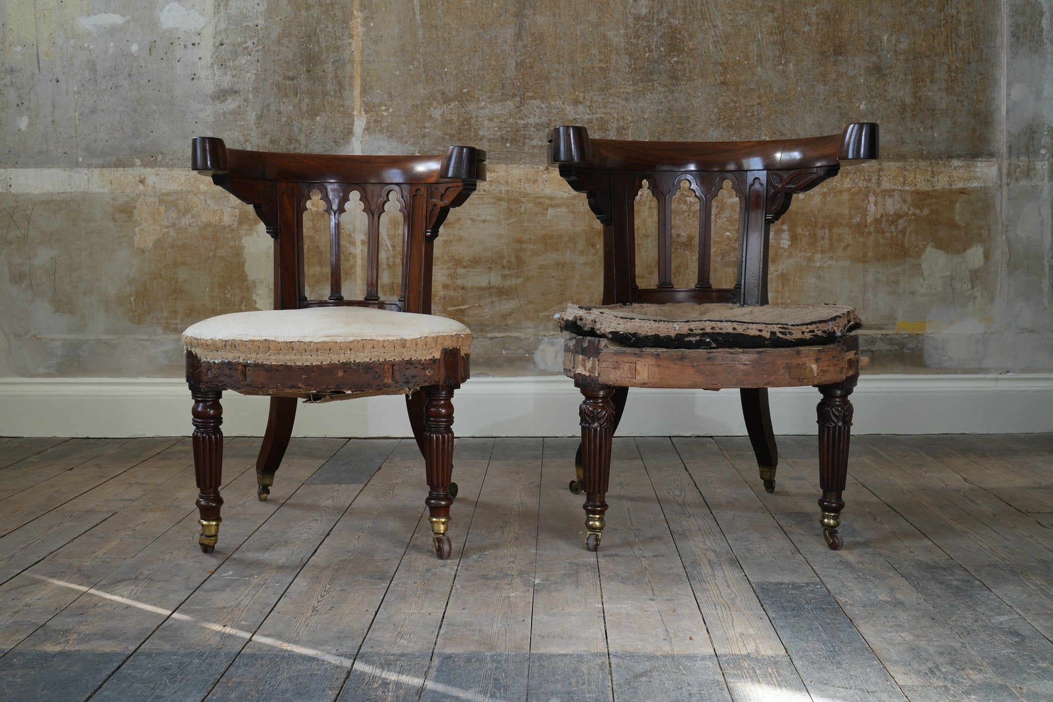 A Pair of George IV Reading Chairs attributed to Morgan & Saunders