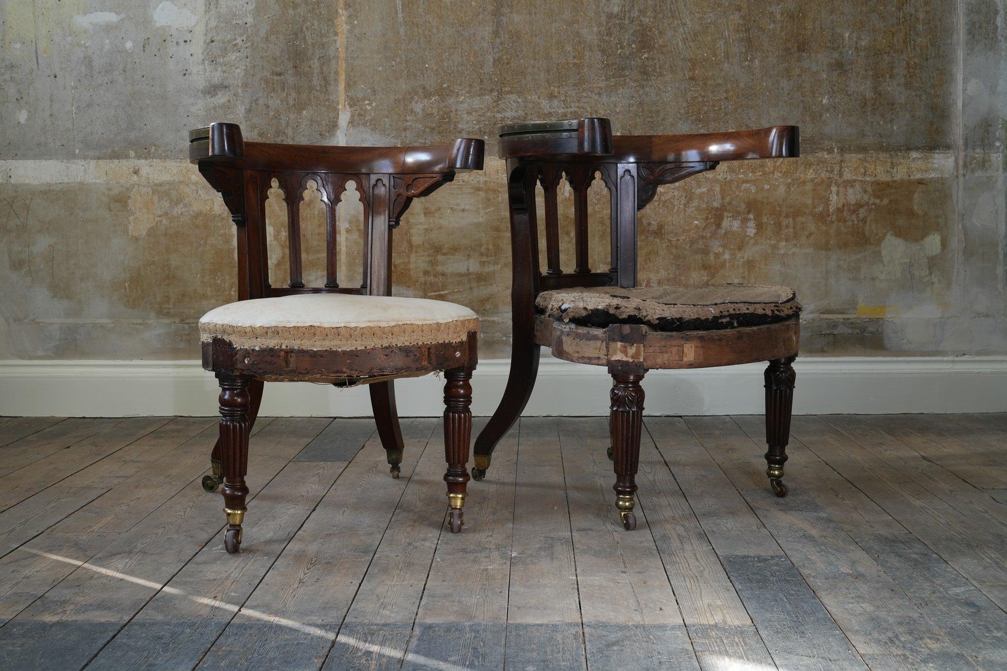 A Pair of George IV Reading Chairs attributed to Morgan & Saunders