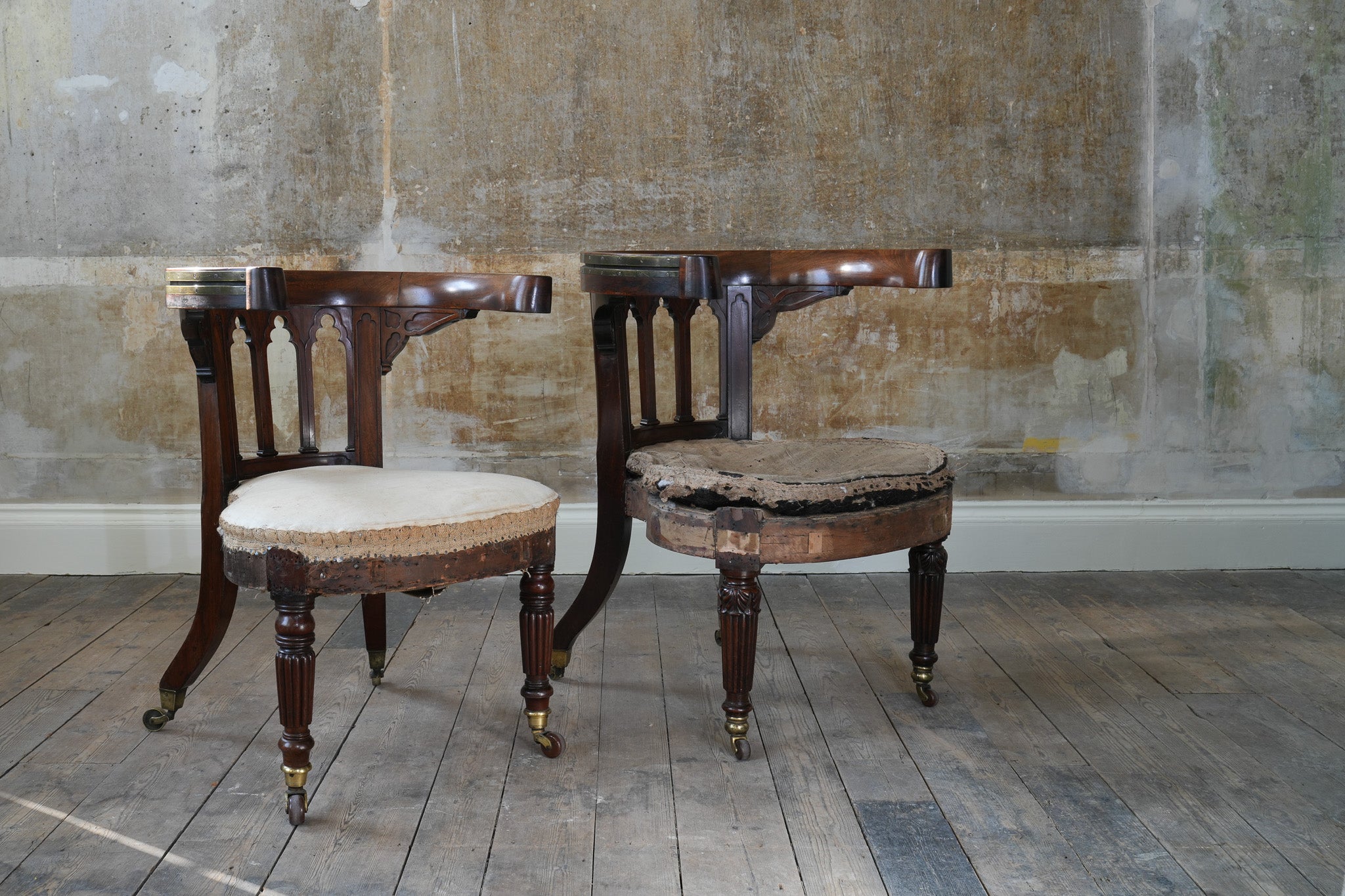 A Pair of George IV Reading Chairs attributed to Morgan & Saunders