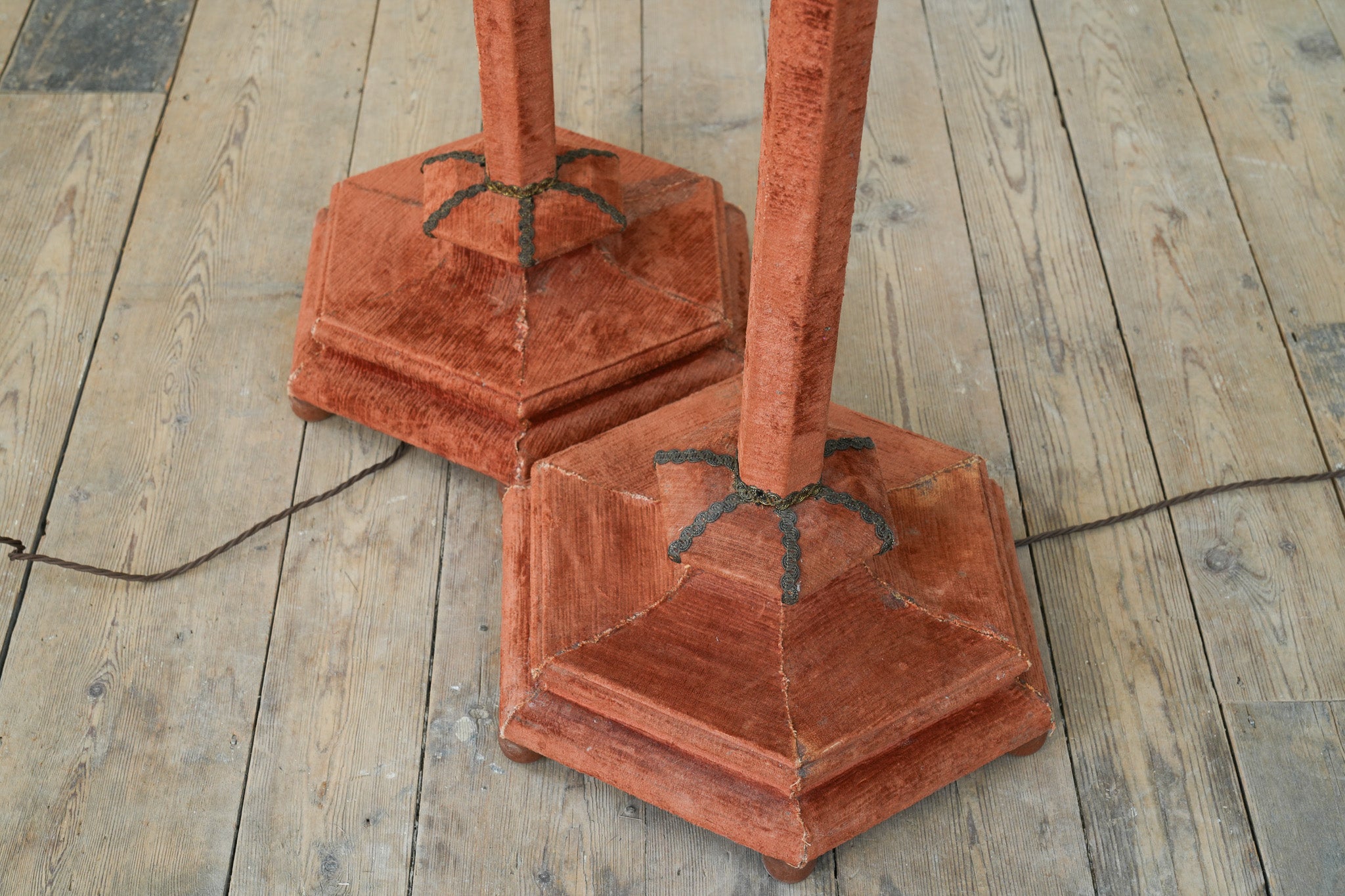 A Pair of Velvet Floor Lamps