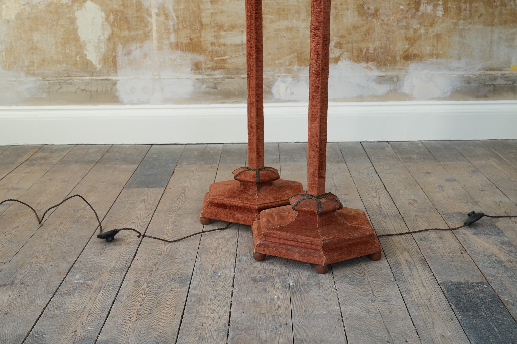 A Pair of Velvet Floor Lamps