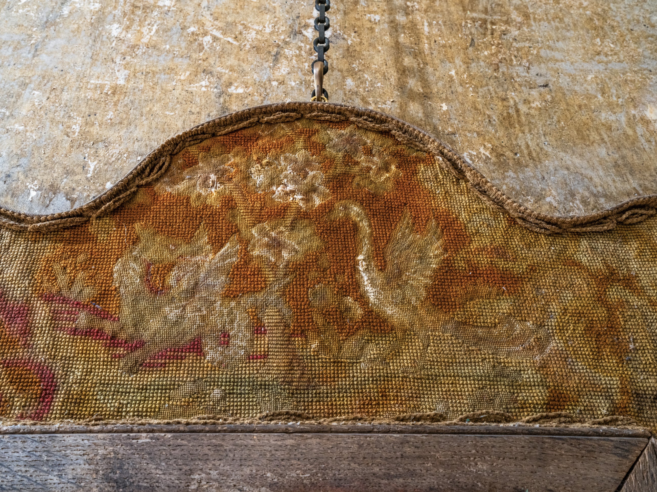 A Lobed Petit Point On Needlepoint Ground Mirror