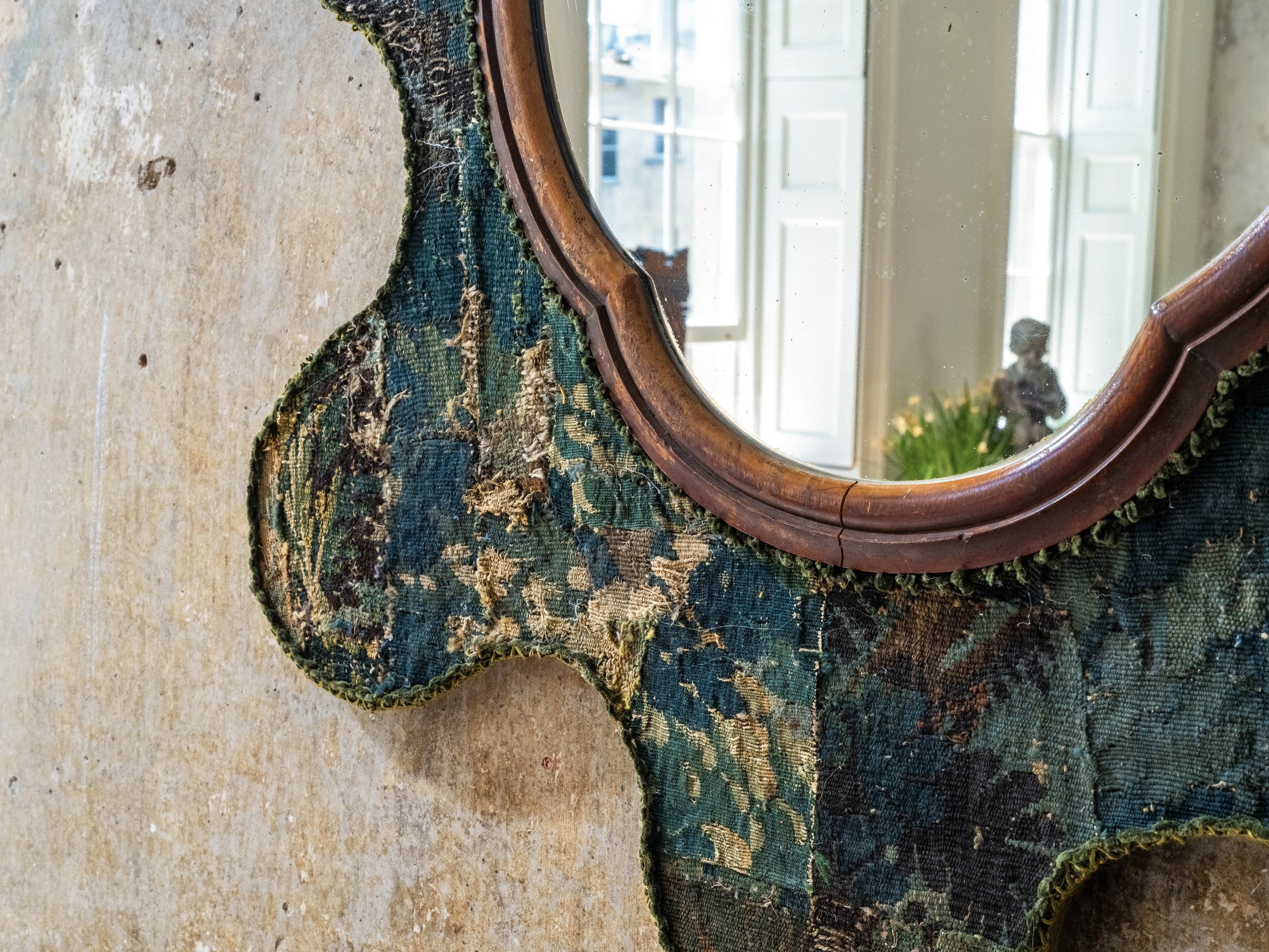 A Large Verdue Tapestrey Mirror