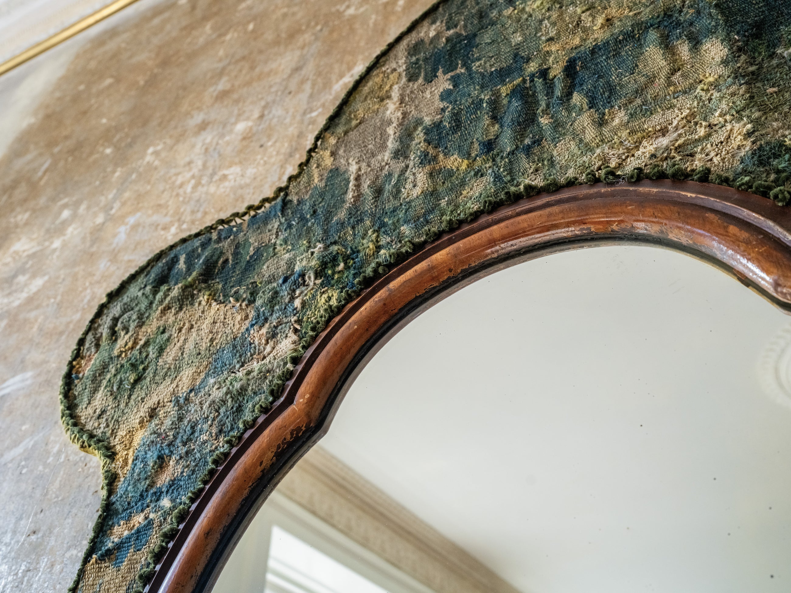 A Large Verdue Tapestrey Mirror