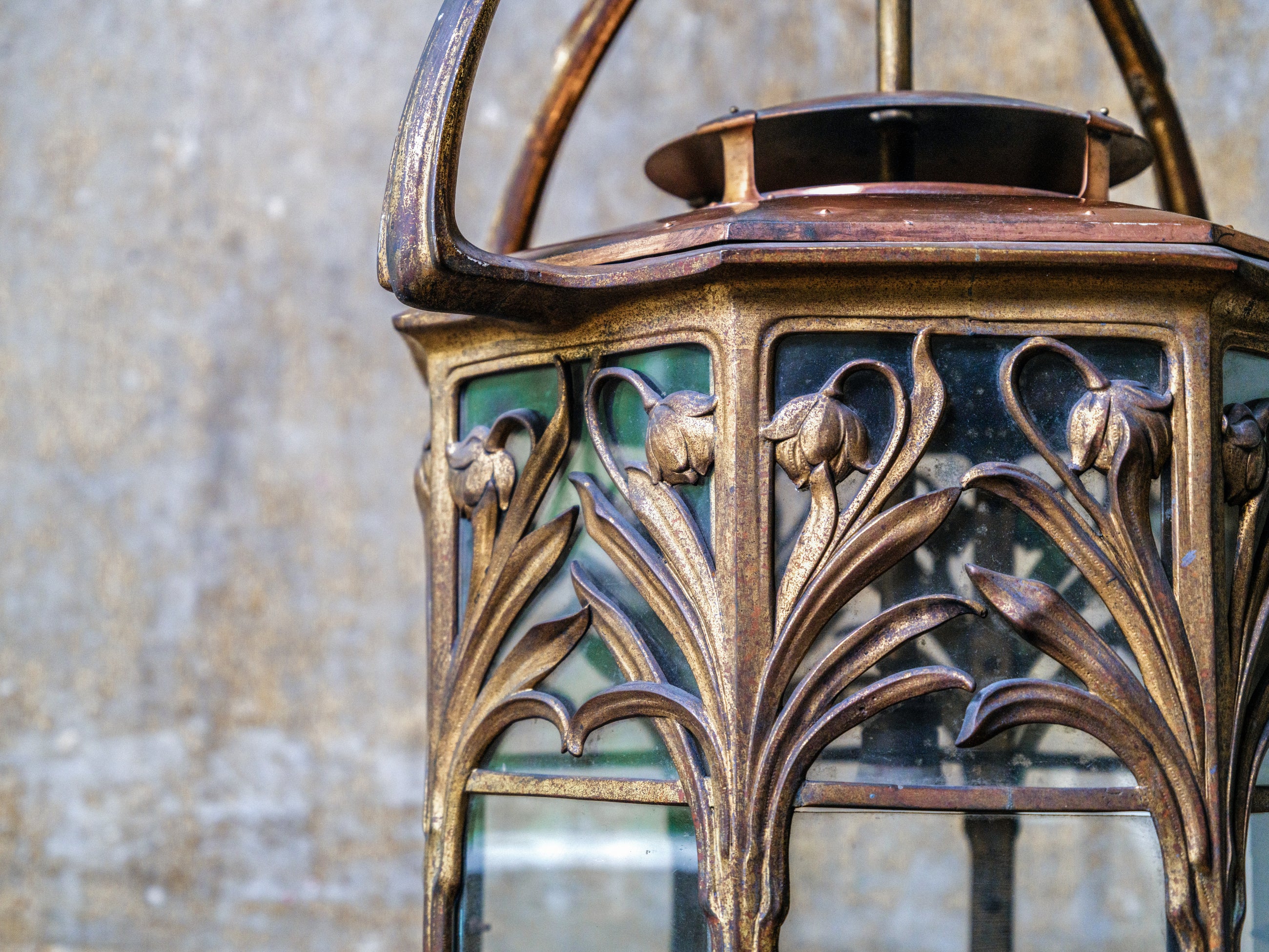 A Gilt Bronze Art Nouveau Lantern