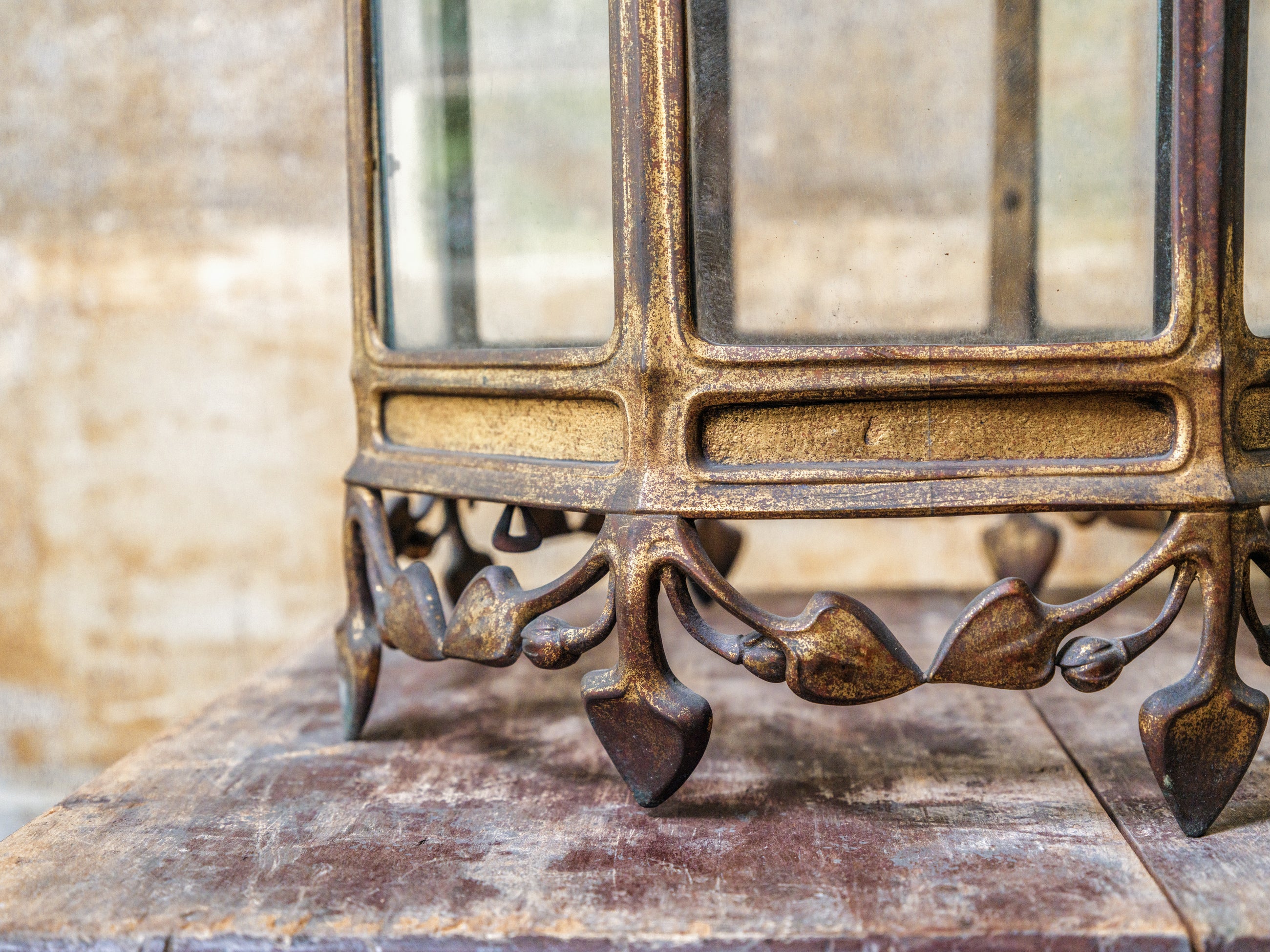 A Gilt Bronze Art Nouveau Lantern