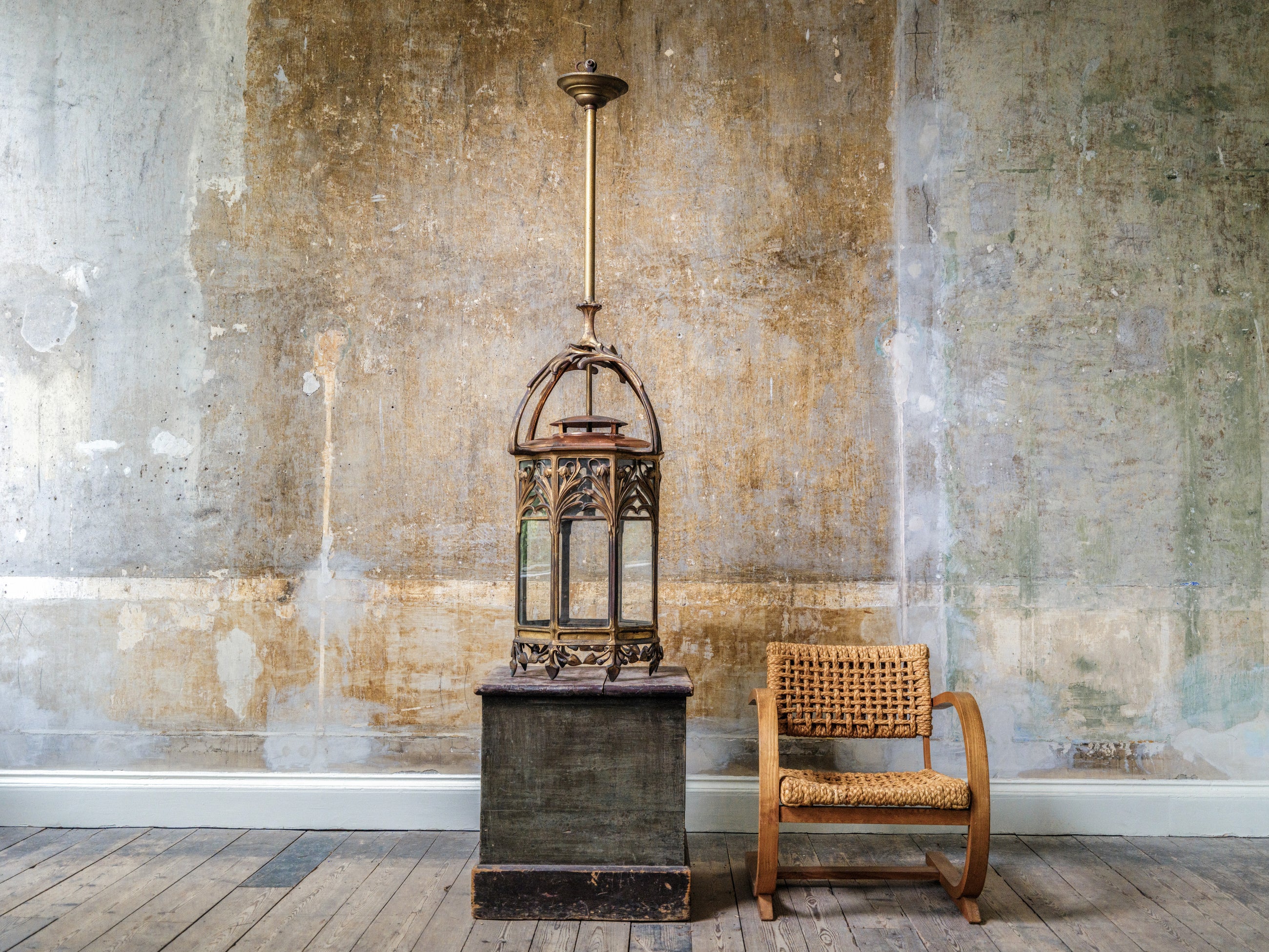 A Gilt Bronze Art Nouveau Lantern
