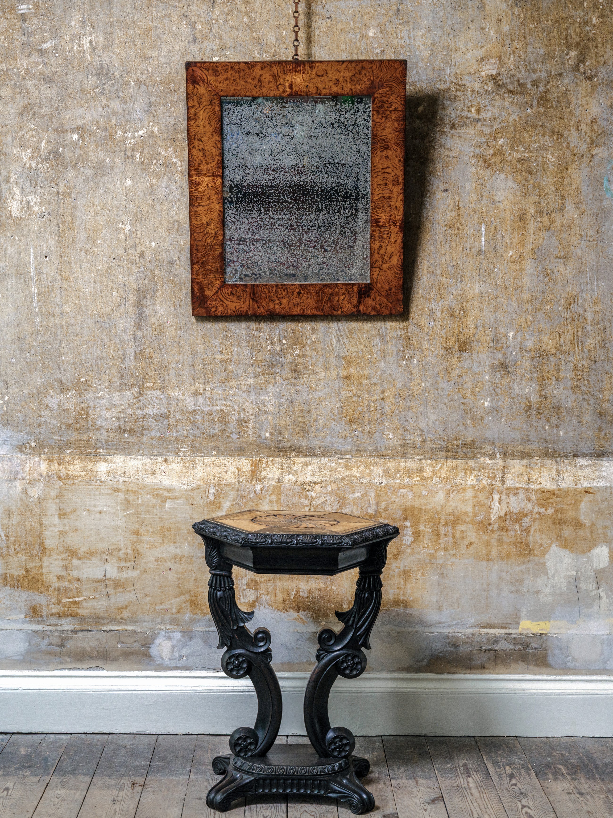 A George IV Burr Oak Mirror