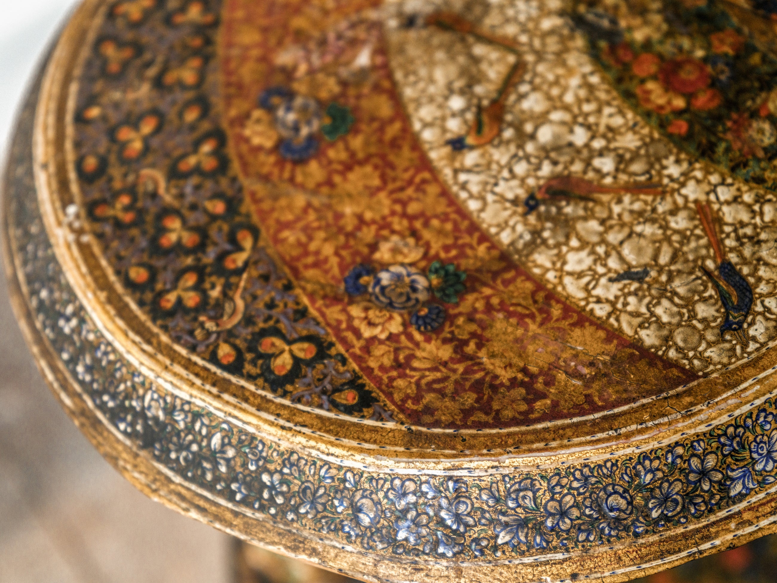 Kashmiri Polychrome-Laquered Side Table