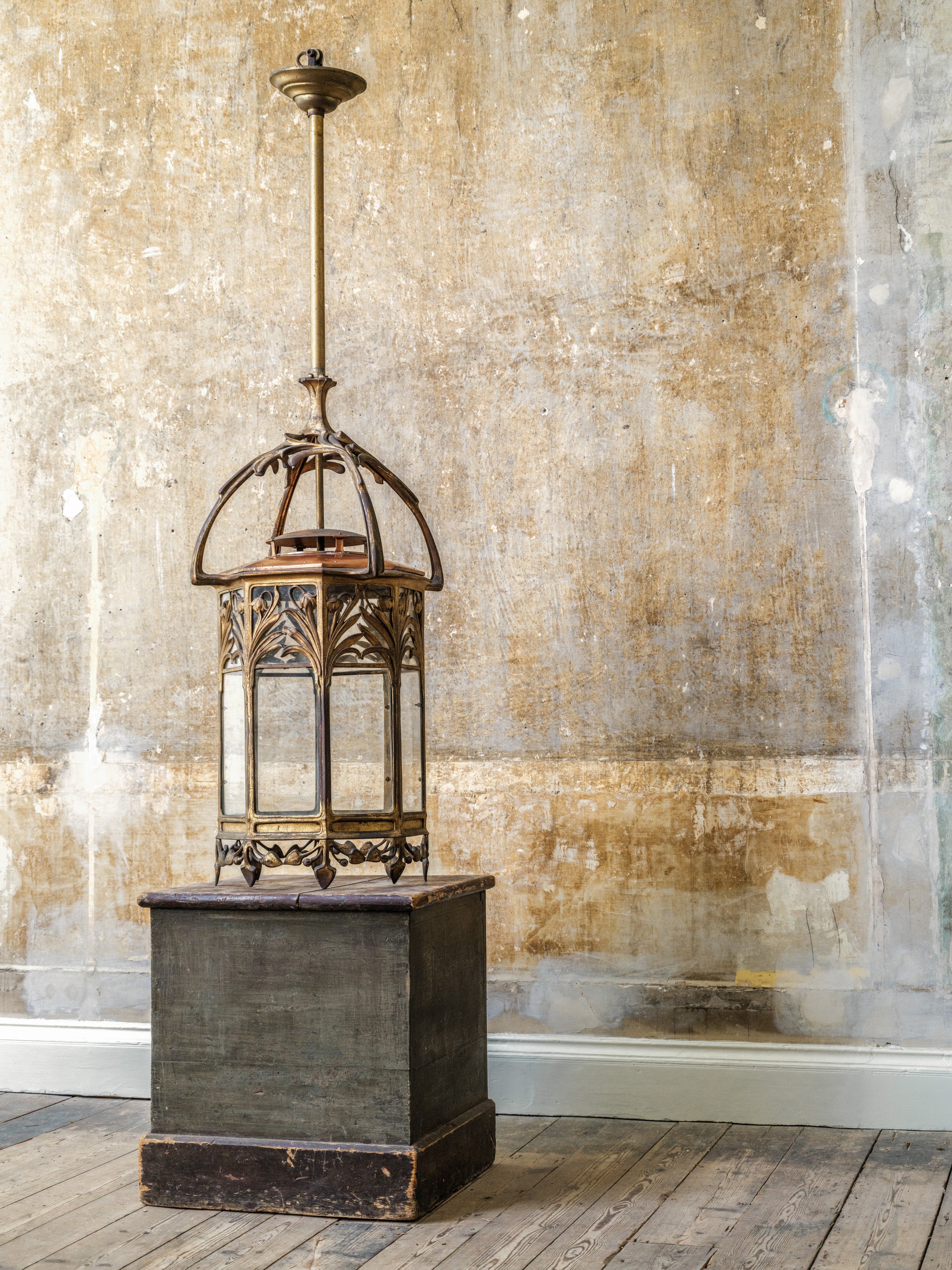 A Gilt Bronze Art Nouveau Lantern