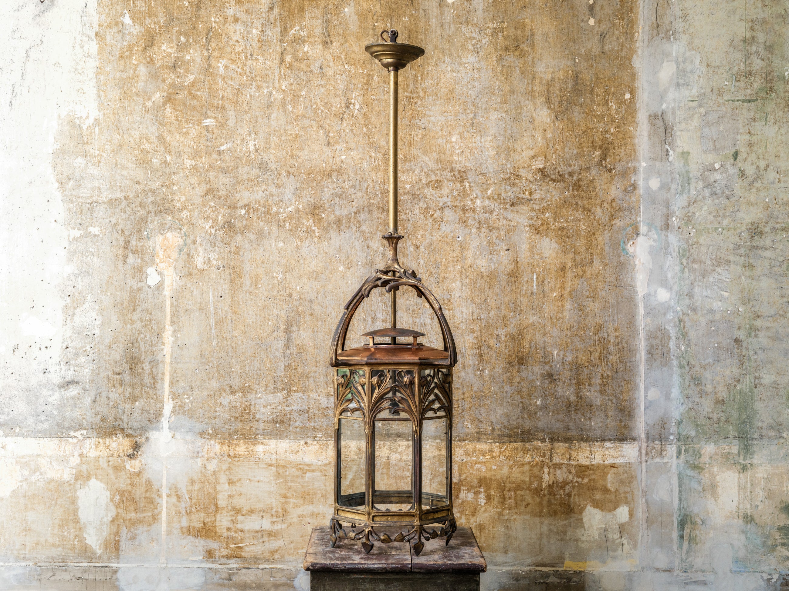 A Gilt Bronze Art Nouveau Lantern
