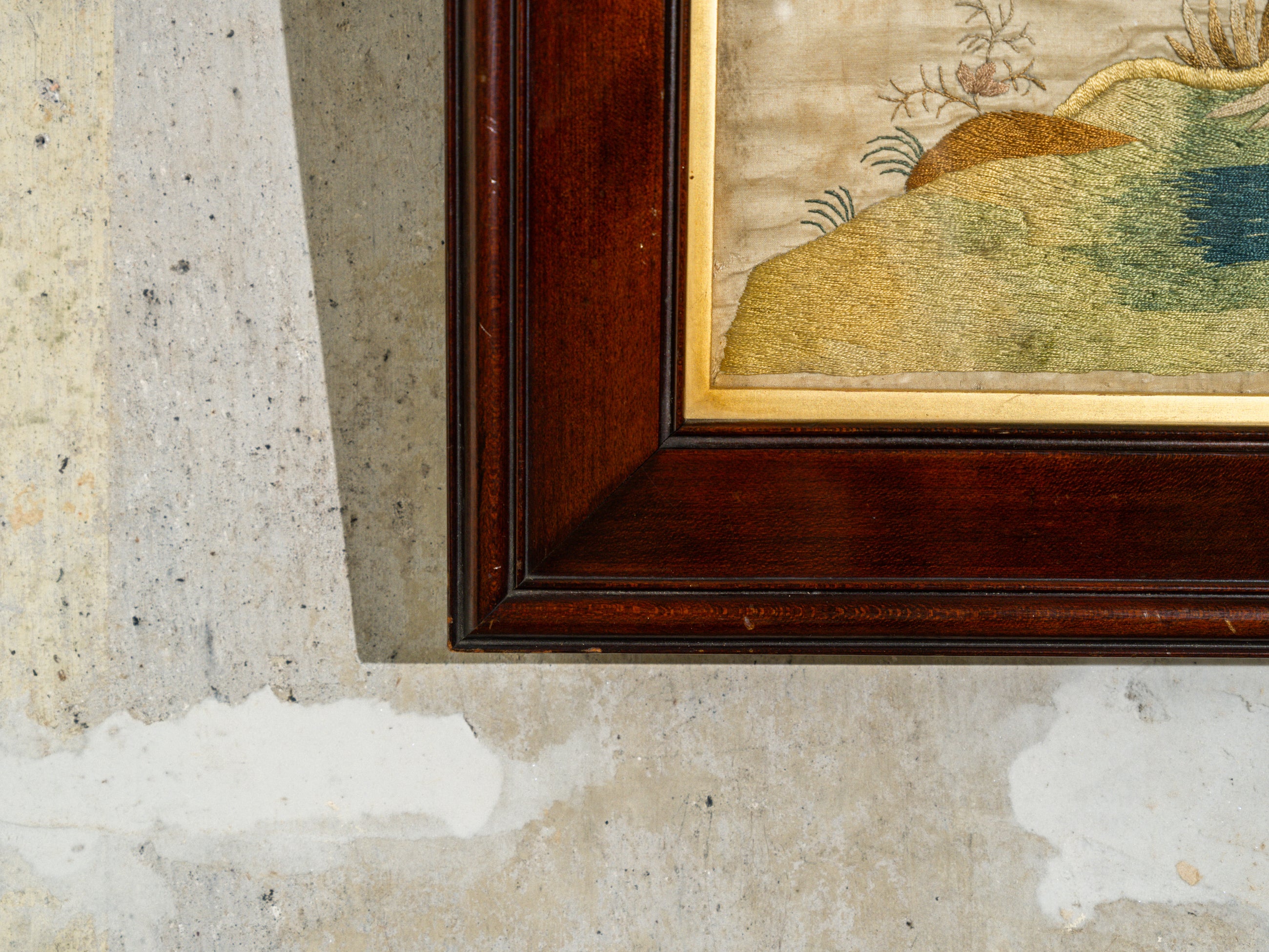 An 18th Century Framed Exotic Bird Silkwork