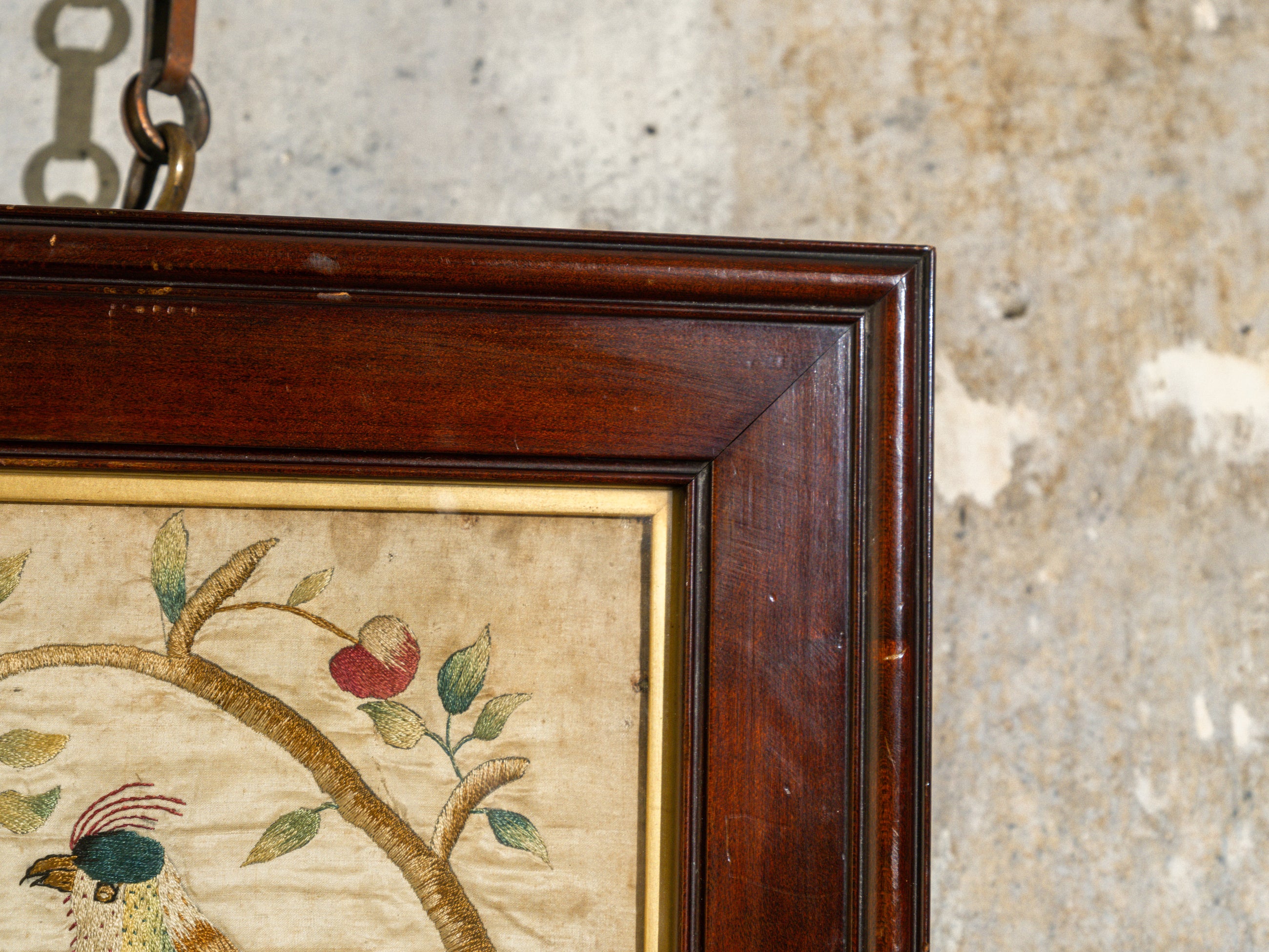 An 18th Century Framed Exotic Bird Silkwork