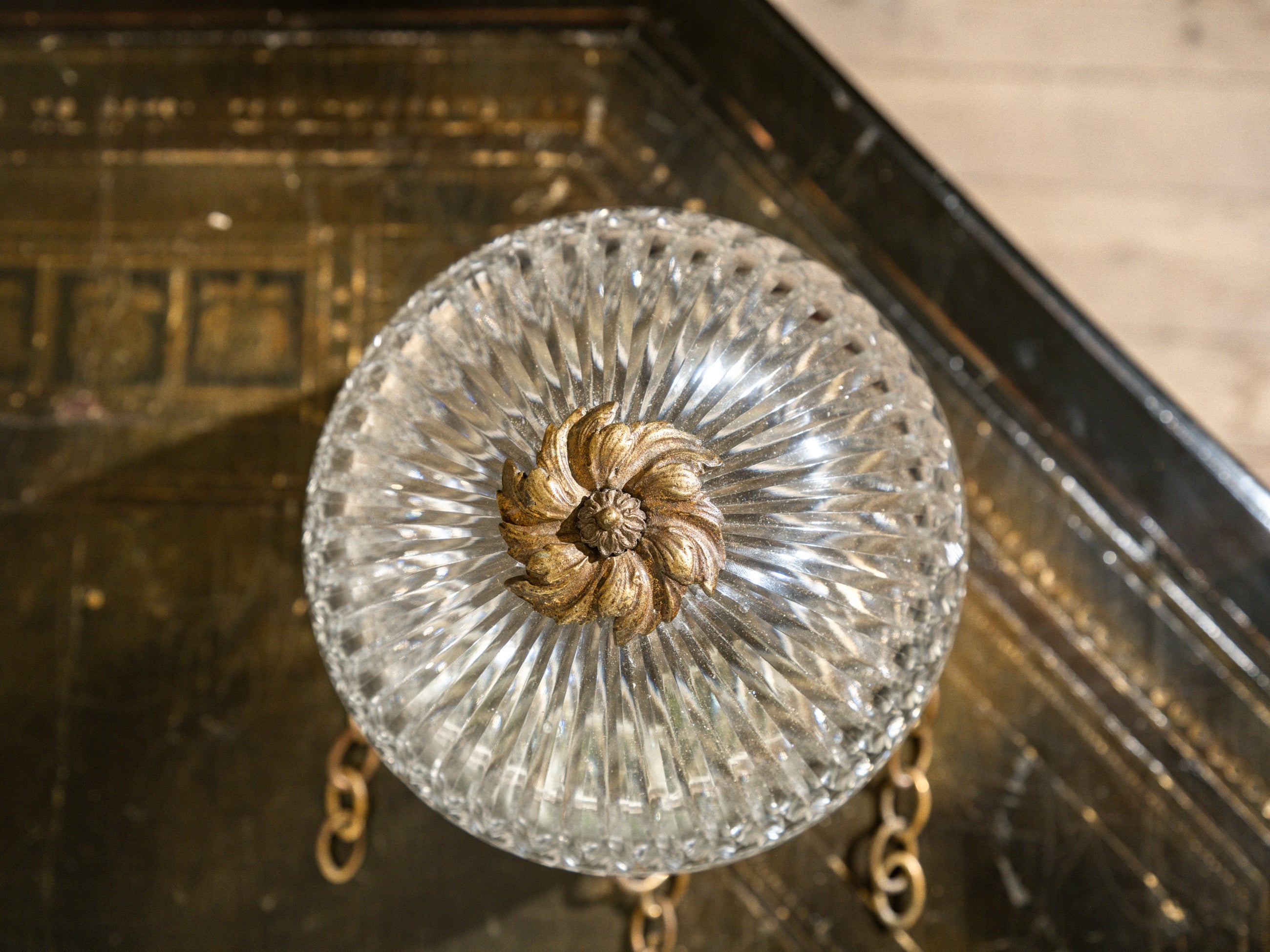 A Brilliant Cut "Bowl" Pendant Light