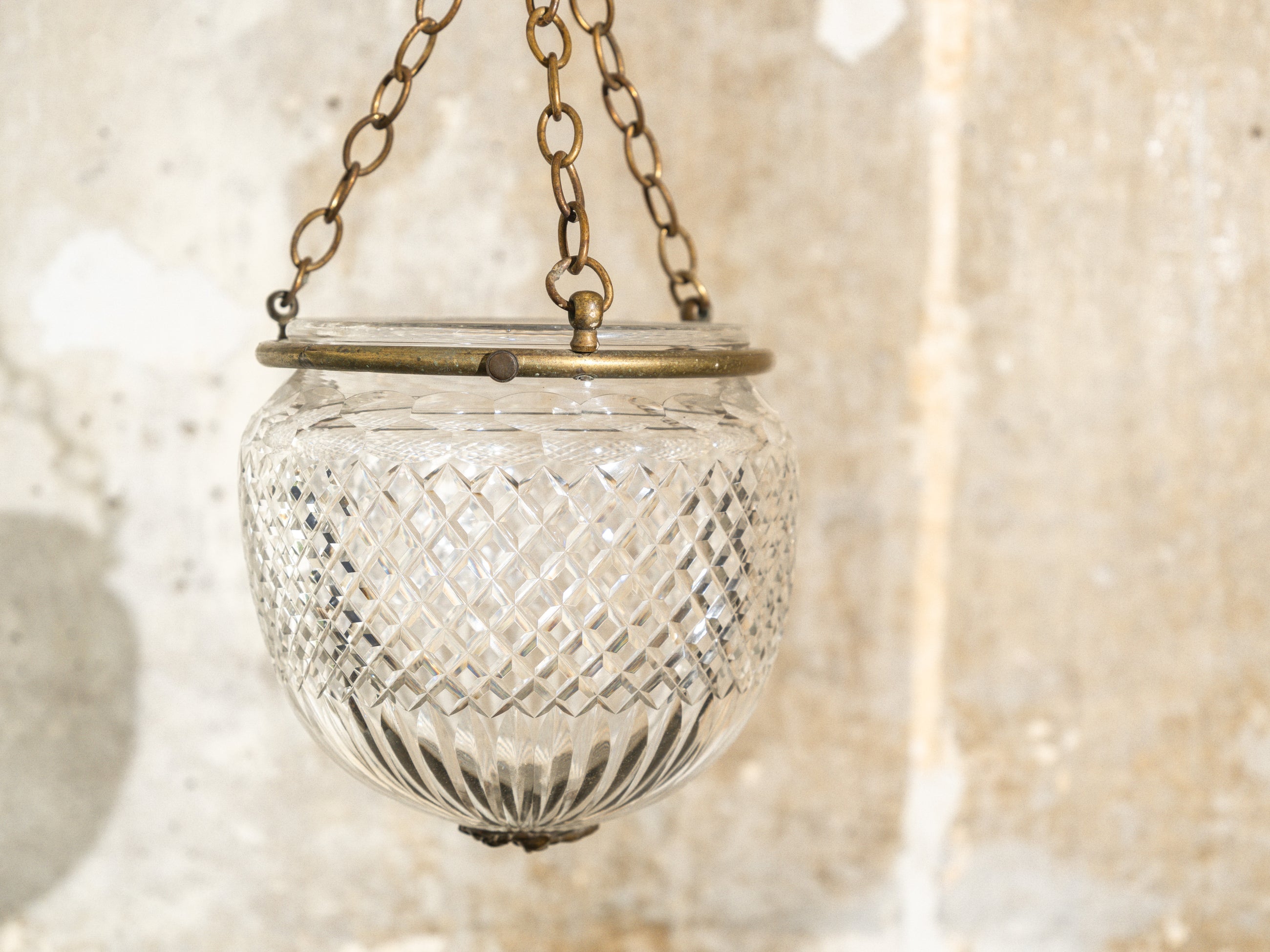 A Brilliant Cut "Bowl" Pendant Light