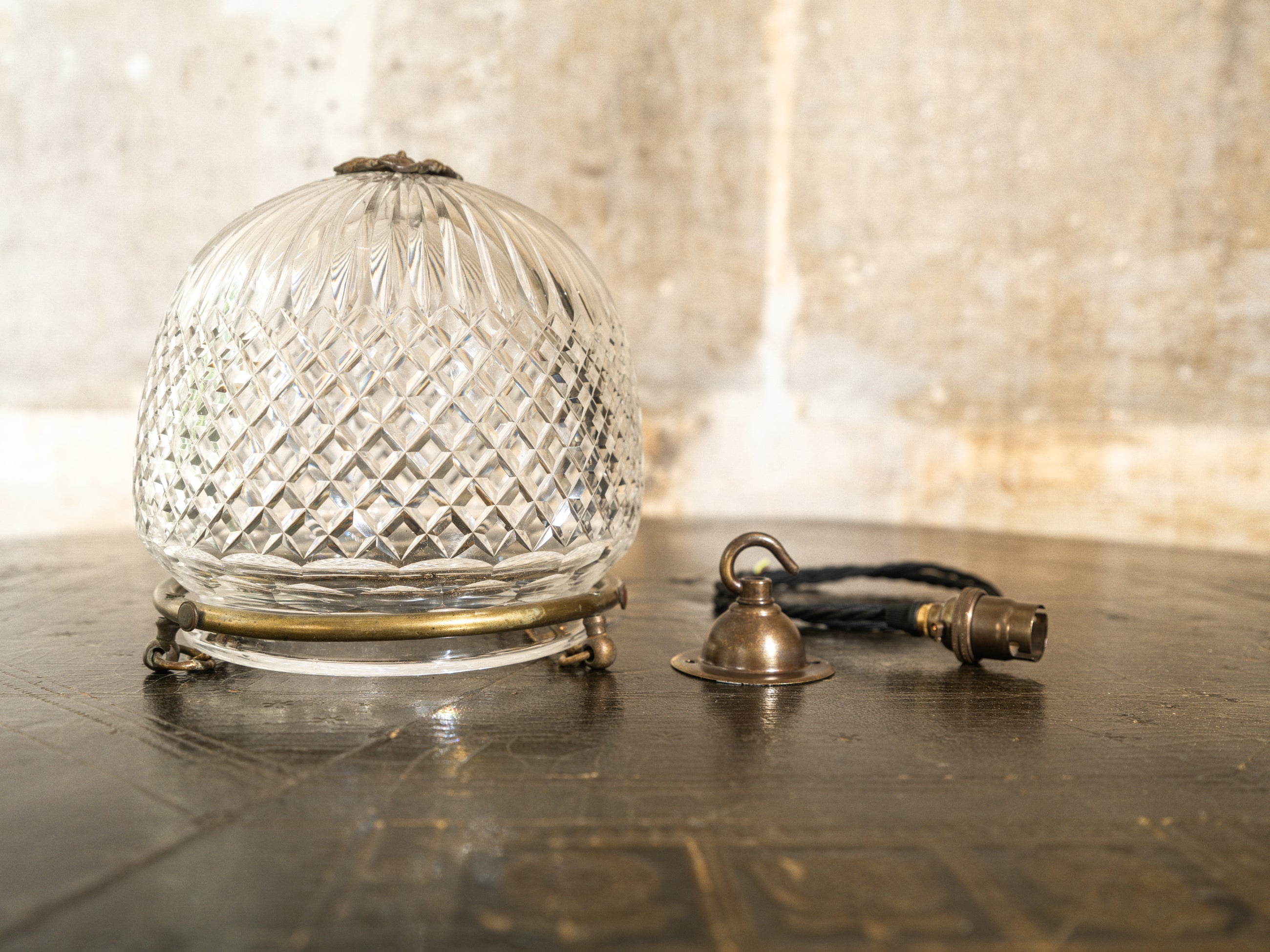 A Brilliant Cut "Bowl" Pendant Light