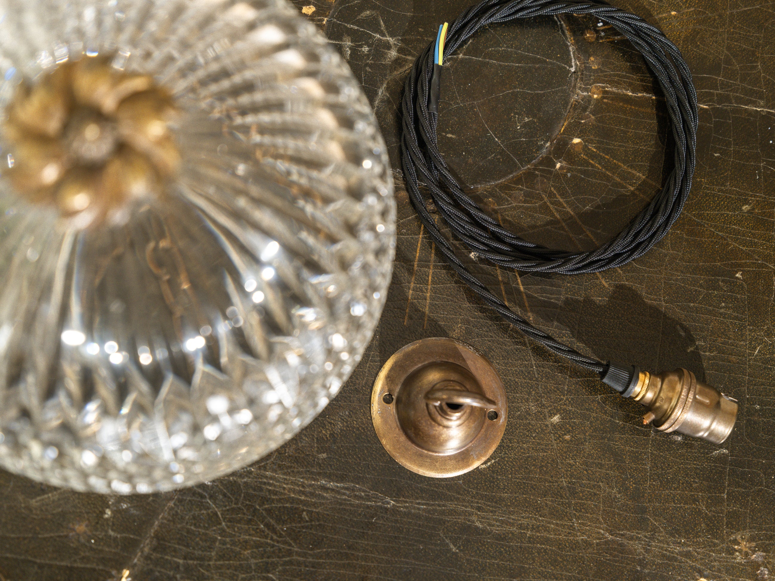 A Brilliant Cut "Bowl" Pendant Light