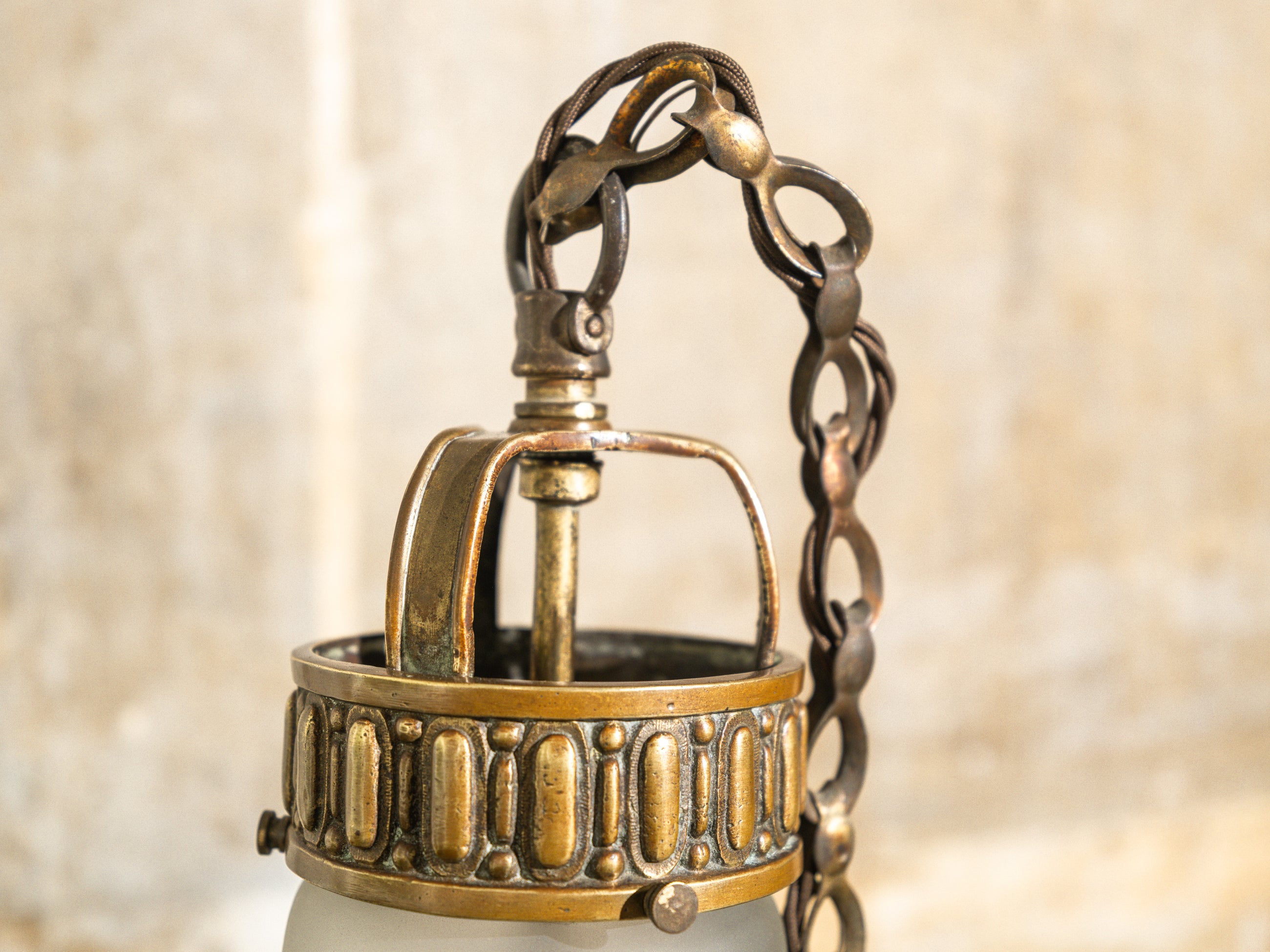 A Brilliant Cut Glass Brutalist Ceiling Light