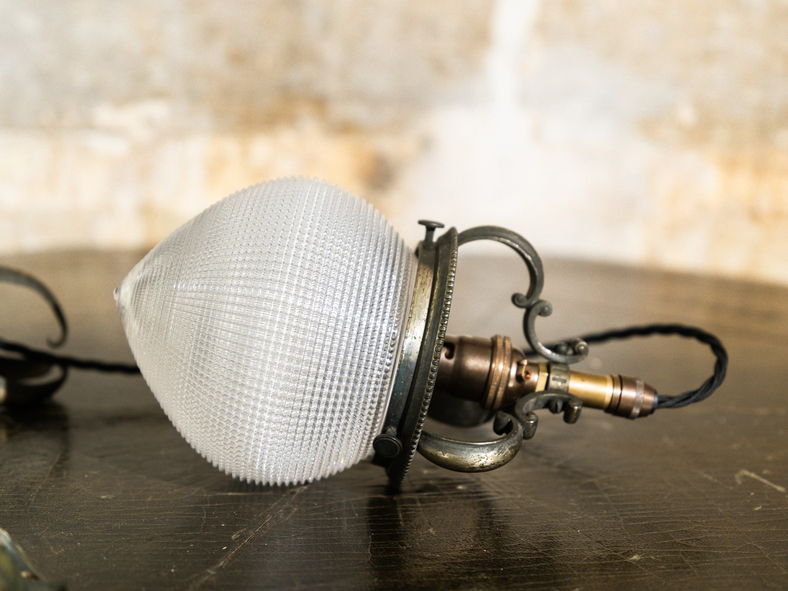 A Single Holophane Pendant Light