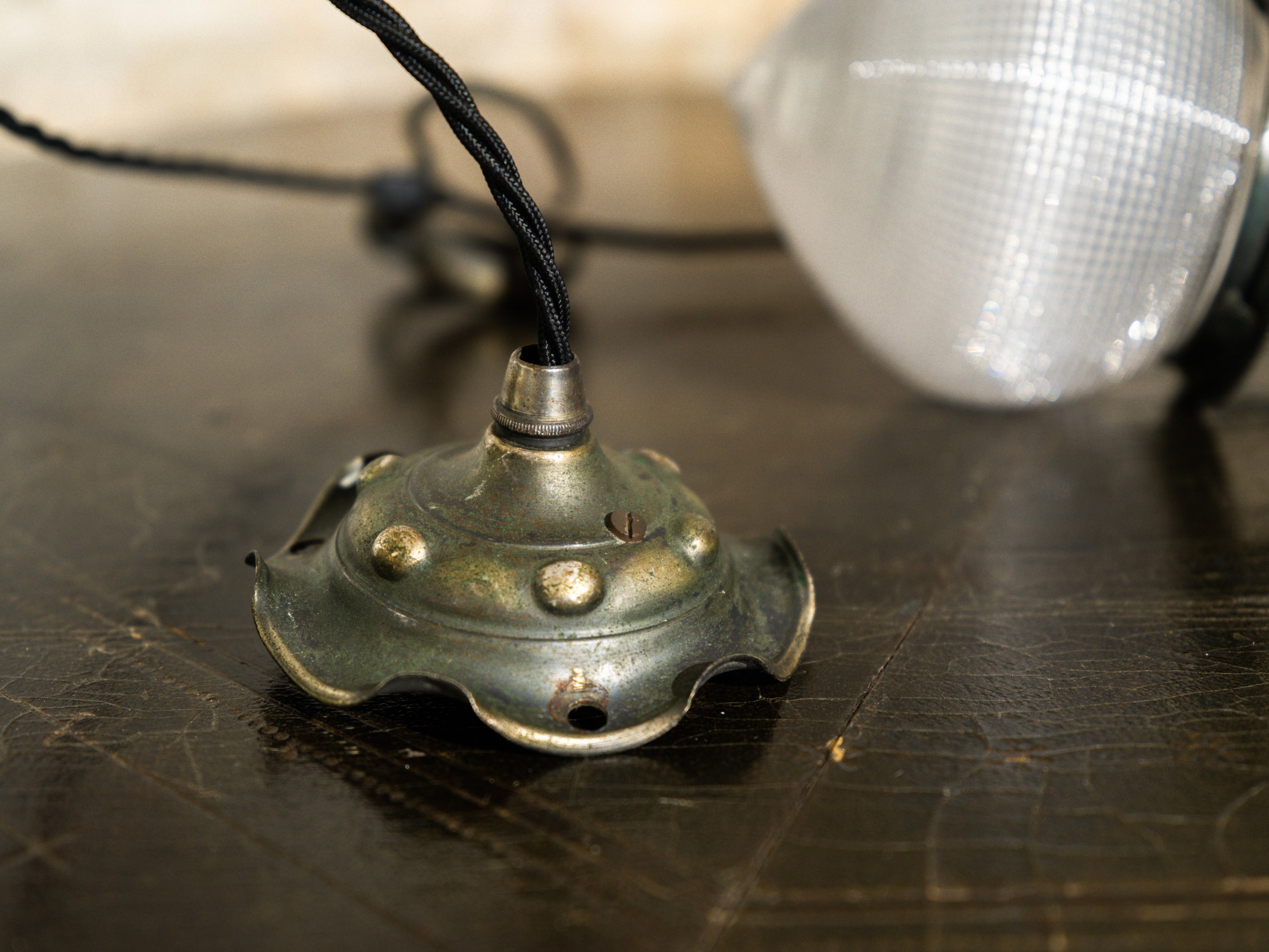 A Single Holophane Pendant Light