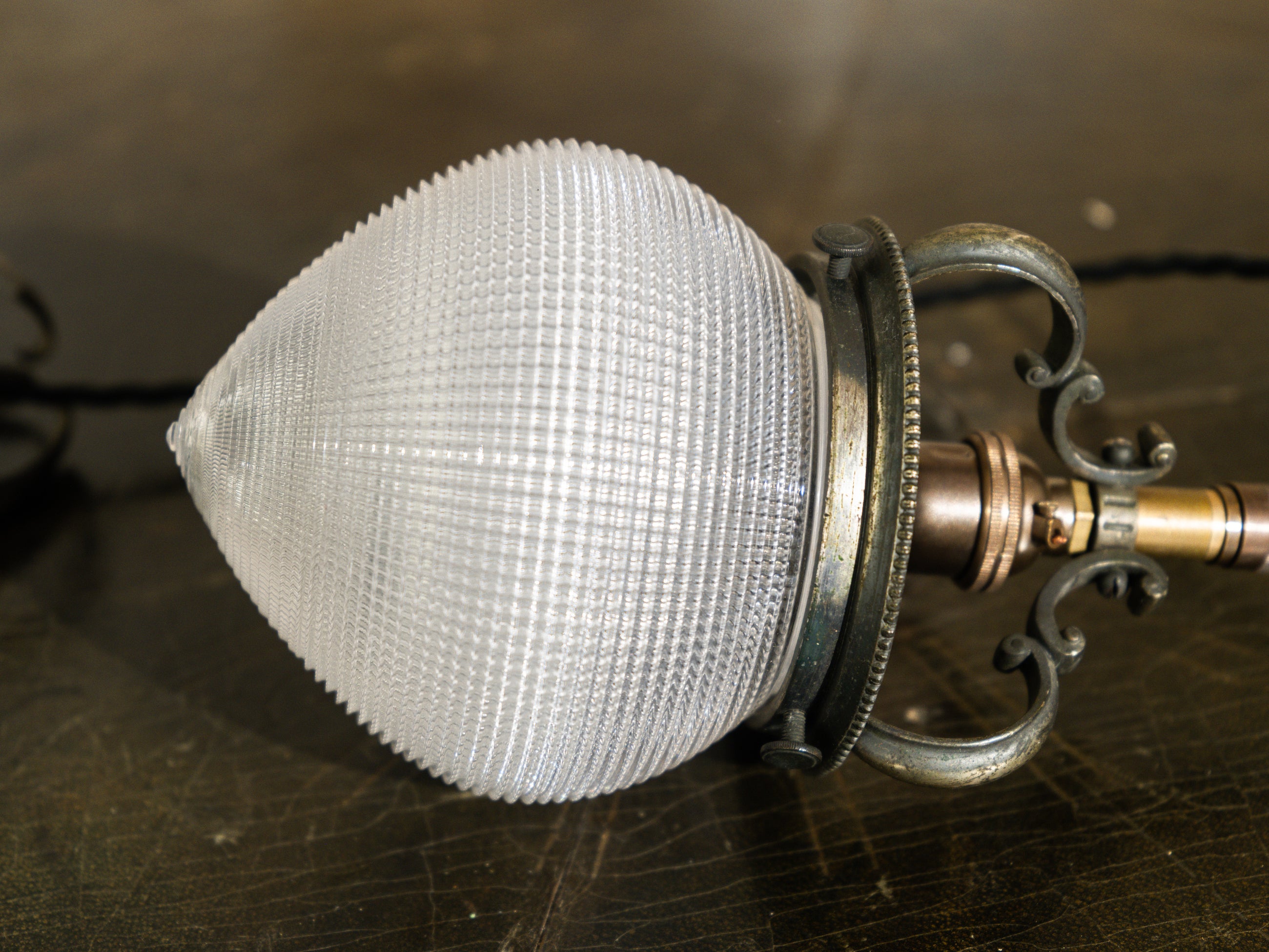 A Single Holophane Pendant Light