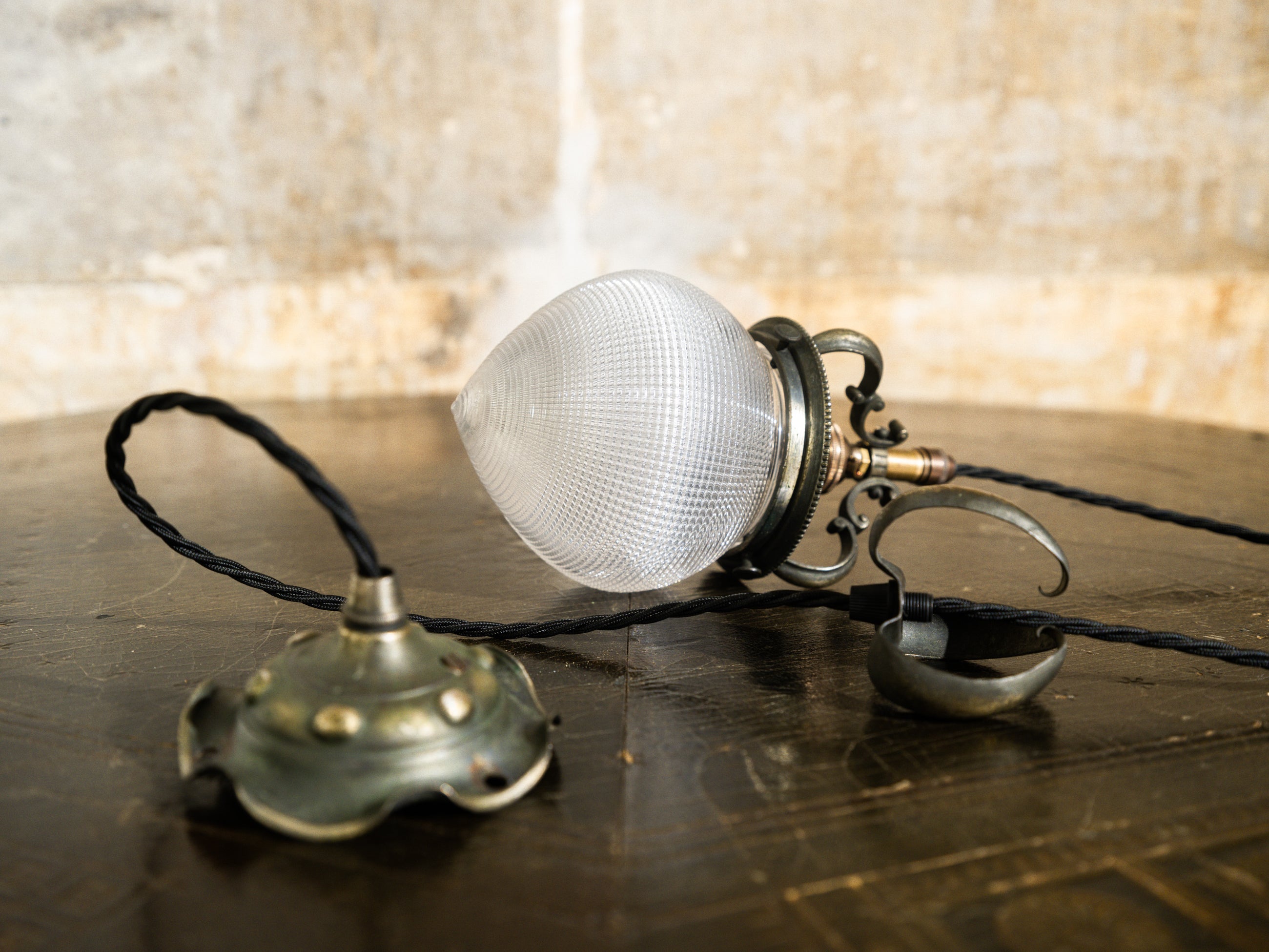 A Single Holophane Pendant Light