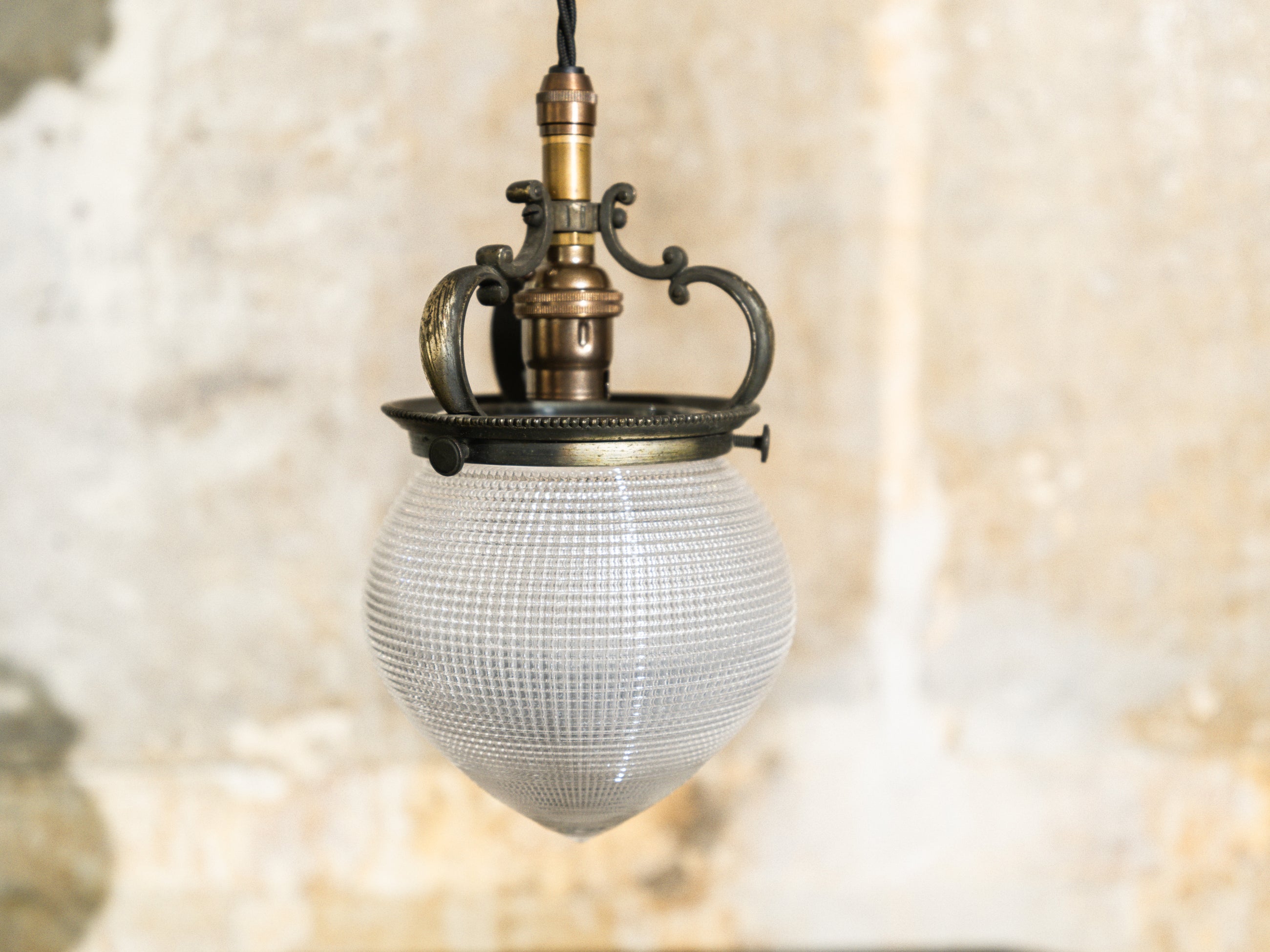 A Single Holophane Pendant Light