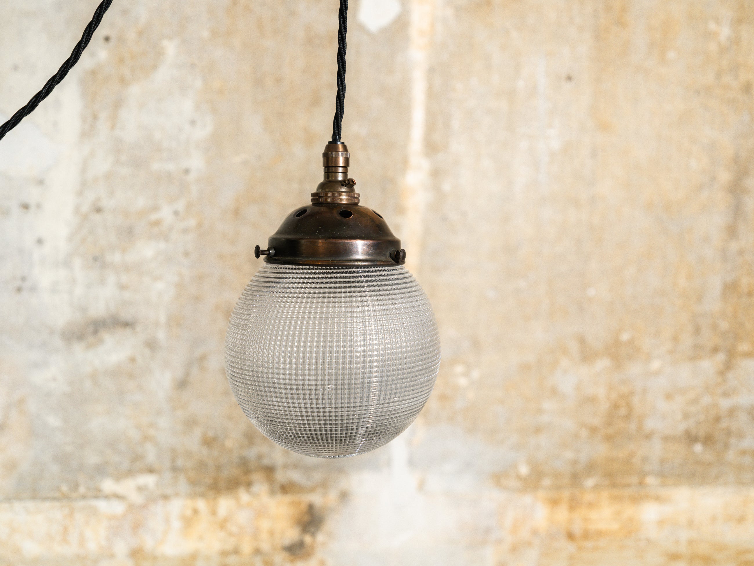 Single Holophane Globe Pendant Lamp