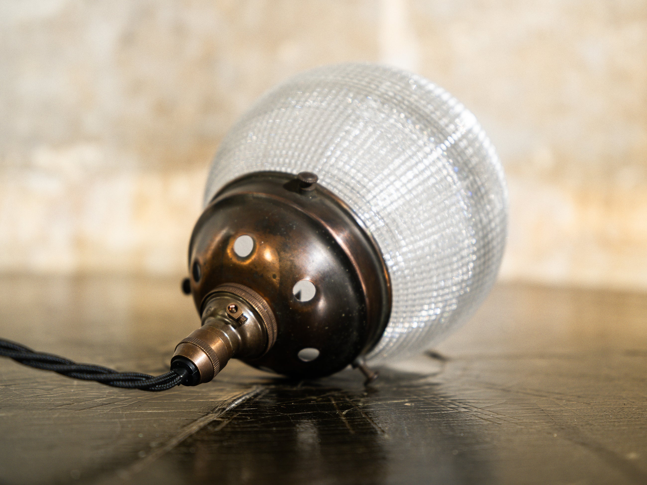 Single Holophane Globe Pendant Lamp