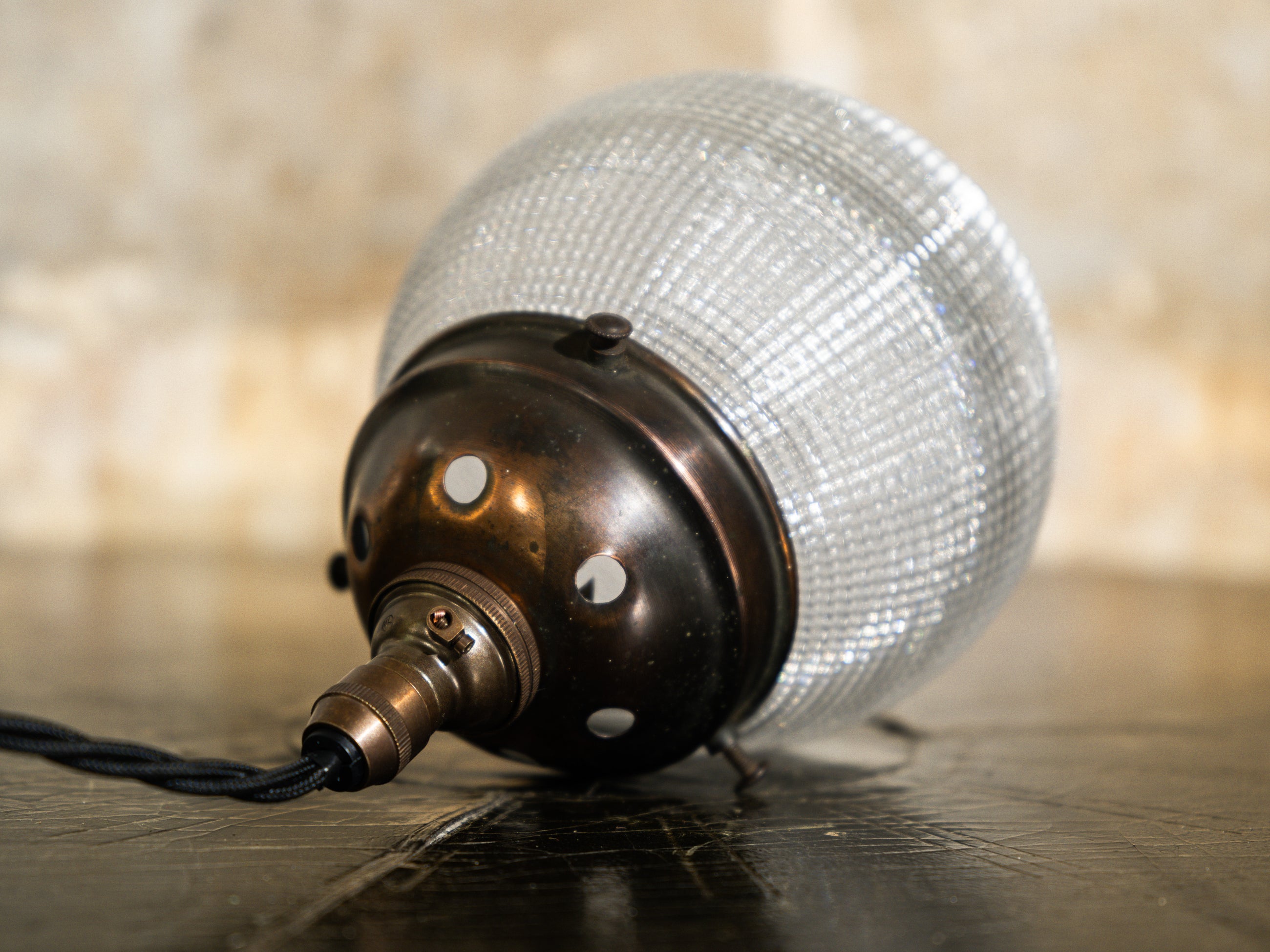 Single Holophane Globe Pendant Lamp