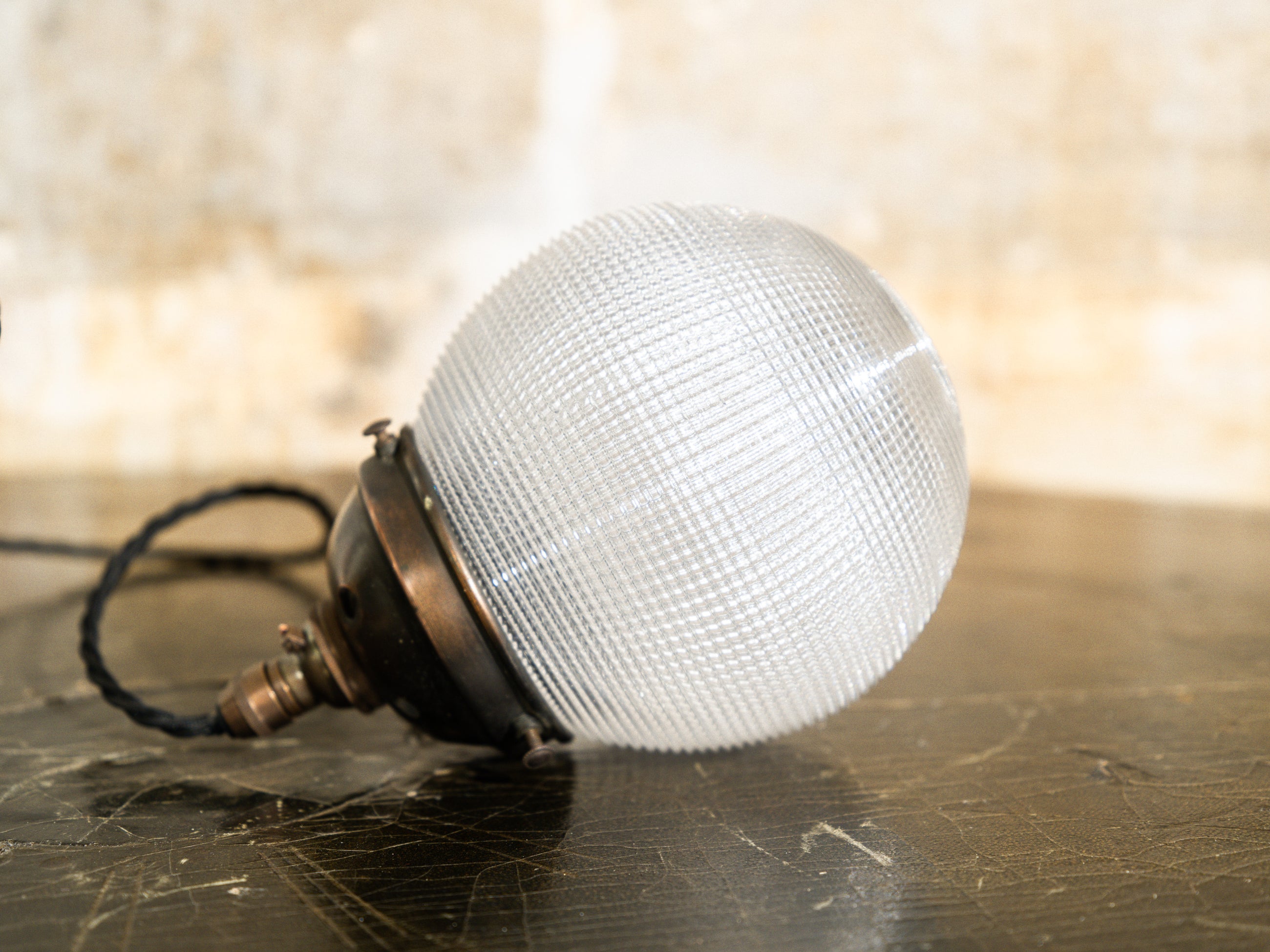 Single Holophane Globe Pendant Lamp