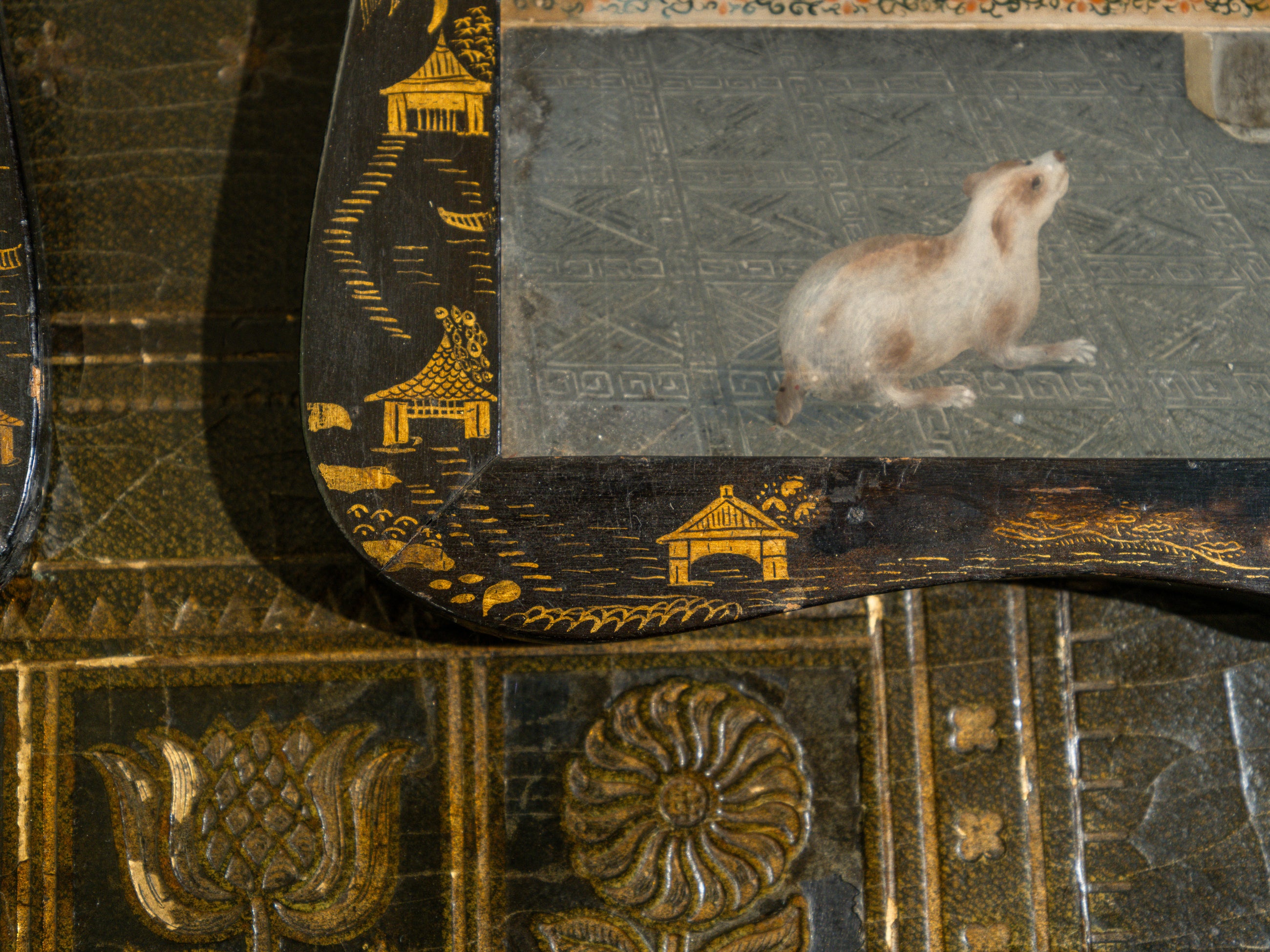 A Pair of 18th Century Chinese Reverse Glass Mirrors