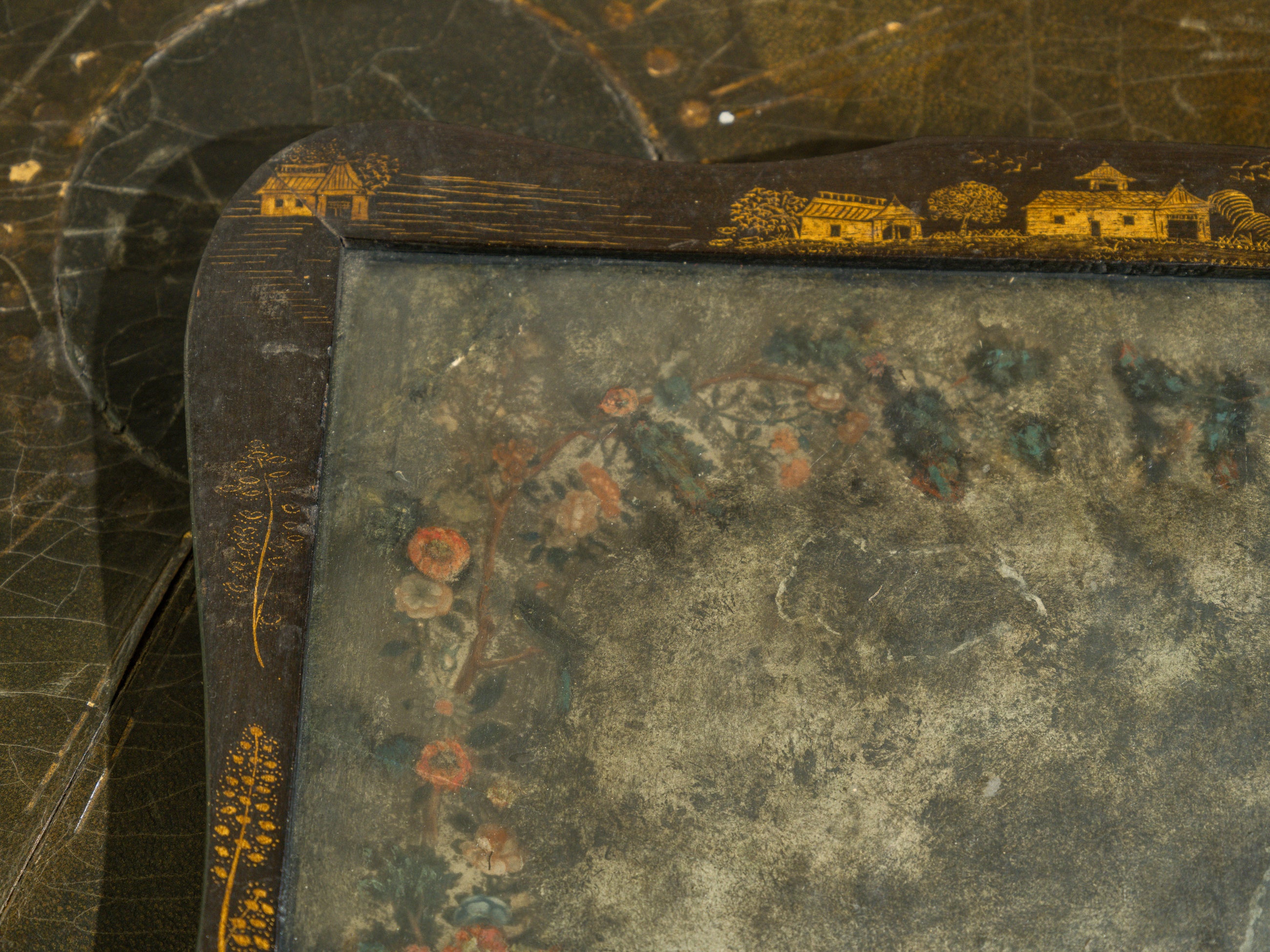 A Pair of 18th Century Chinese Reverse Glass Mirrors