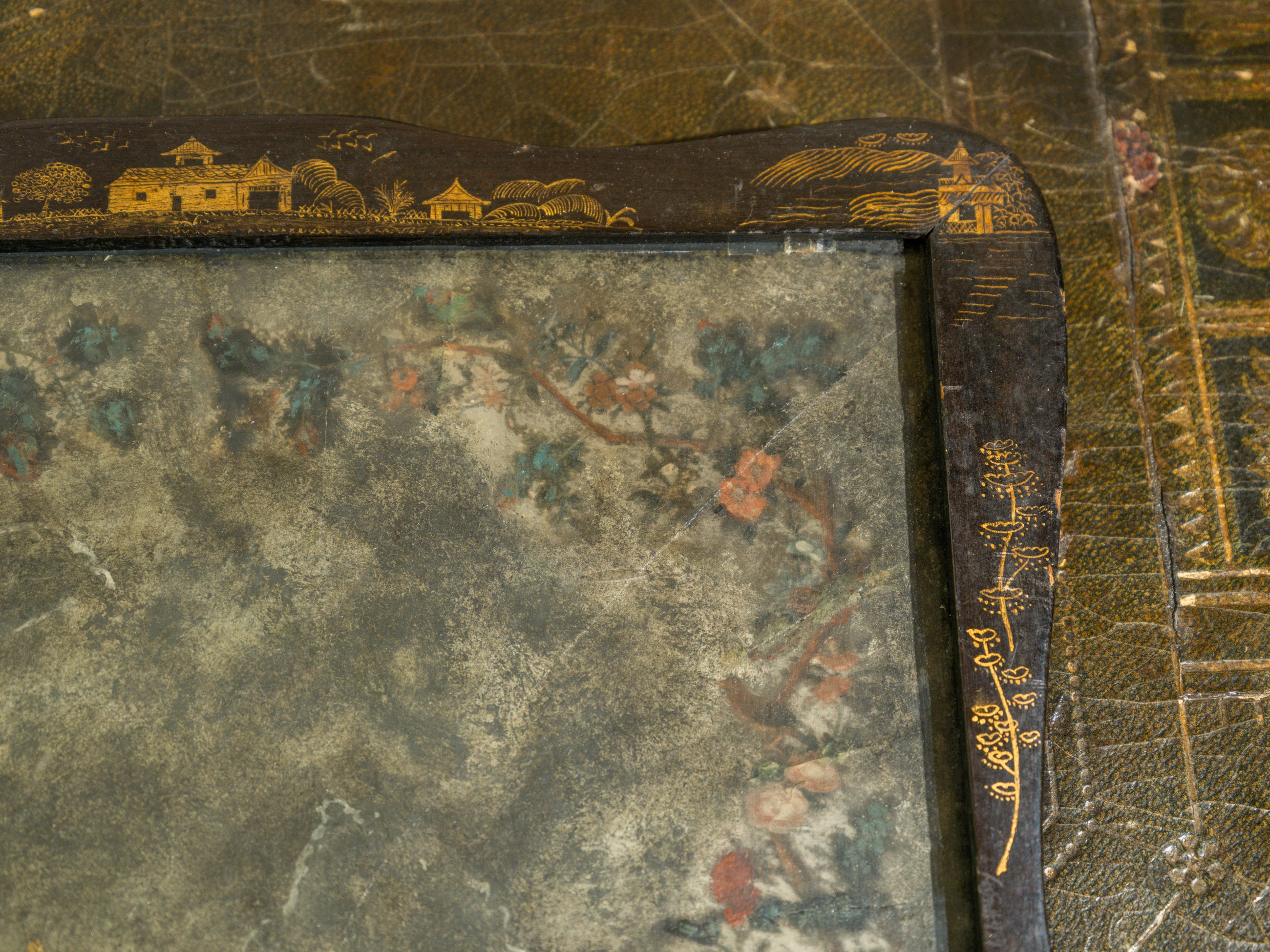 A Pair of 18th Century Chinese Reverse Glass Mirrors