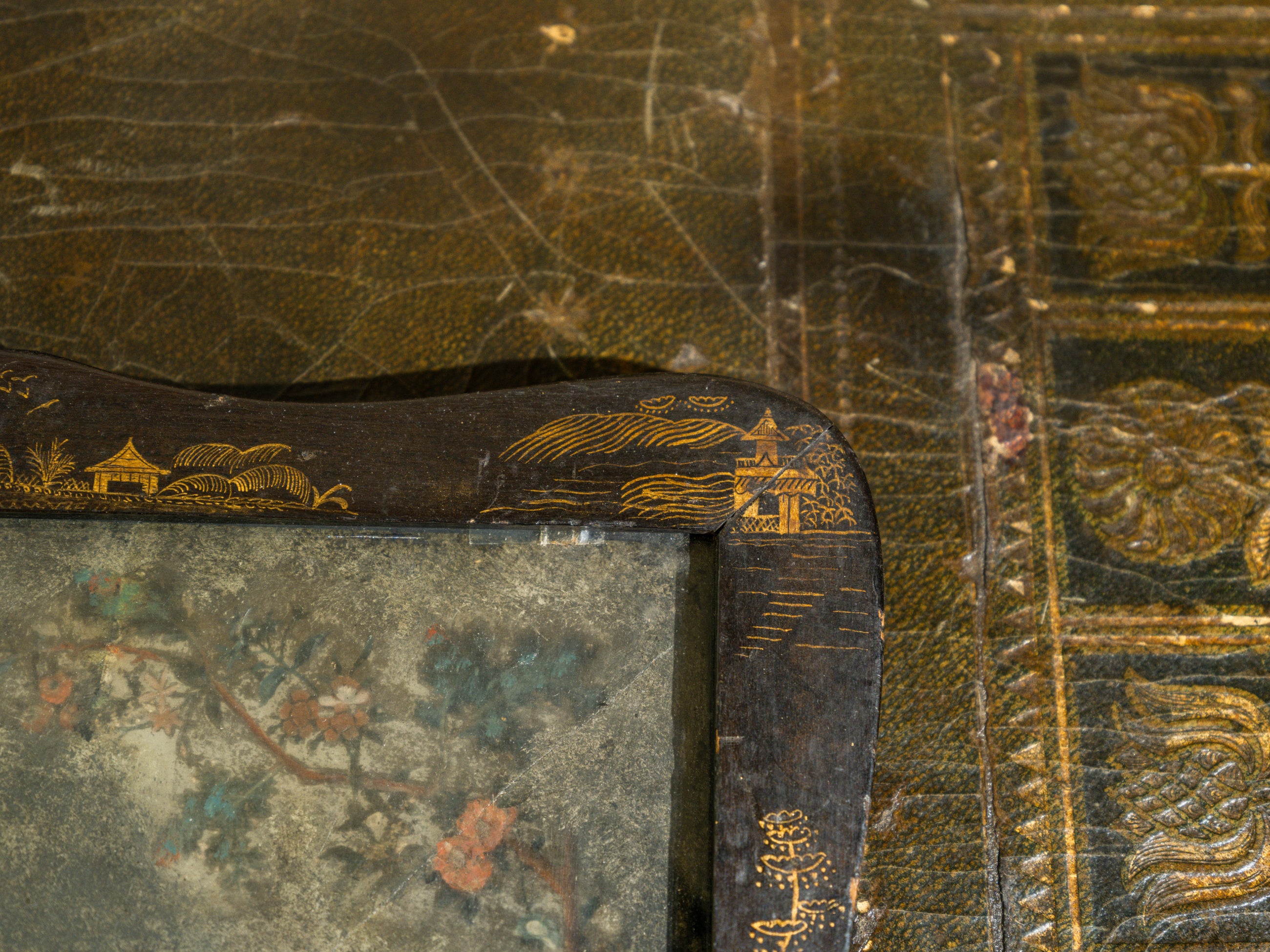 A Pair of 18th Century Chinese Reverse Glass Mirrors